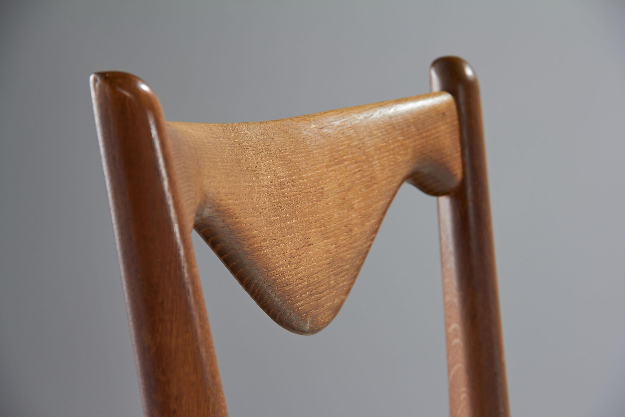 Set di sei sedie da pranzo di Guillerme et Chambron, Francia anni '60 in vendita 4