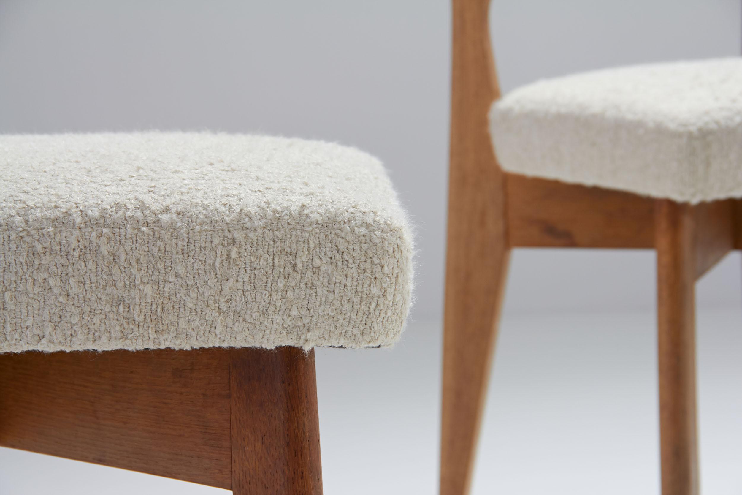 Set di sei sedie da pranzo di Guillerme et Chambron, Francia anni '60 in vendita 6