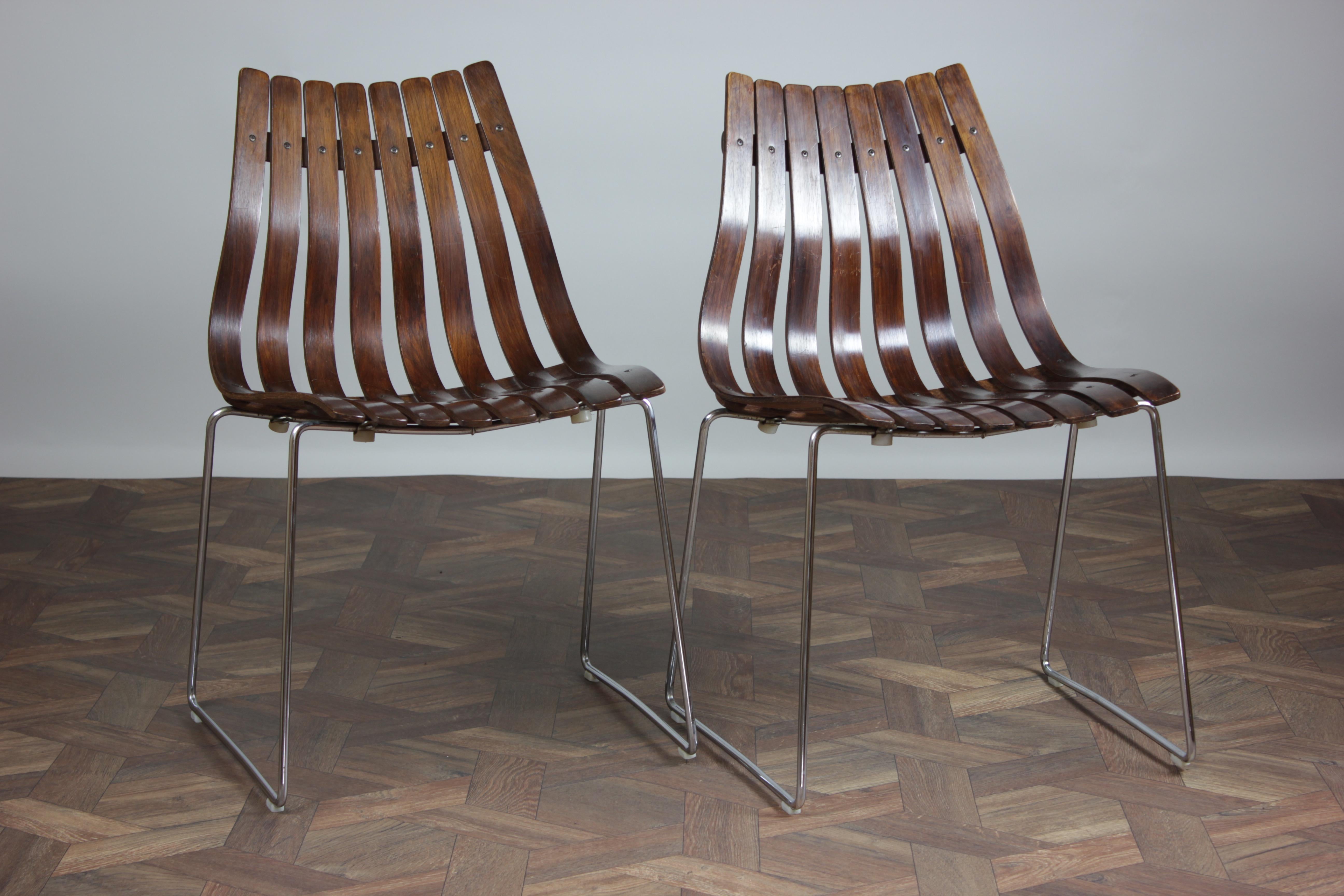 Set of Six Mid Century Modern Dining Chairs by Hans Brattrud for Hove Møbler 2