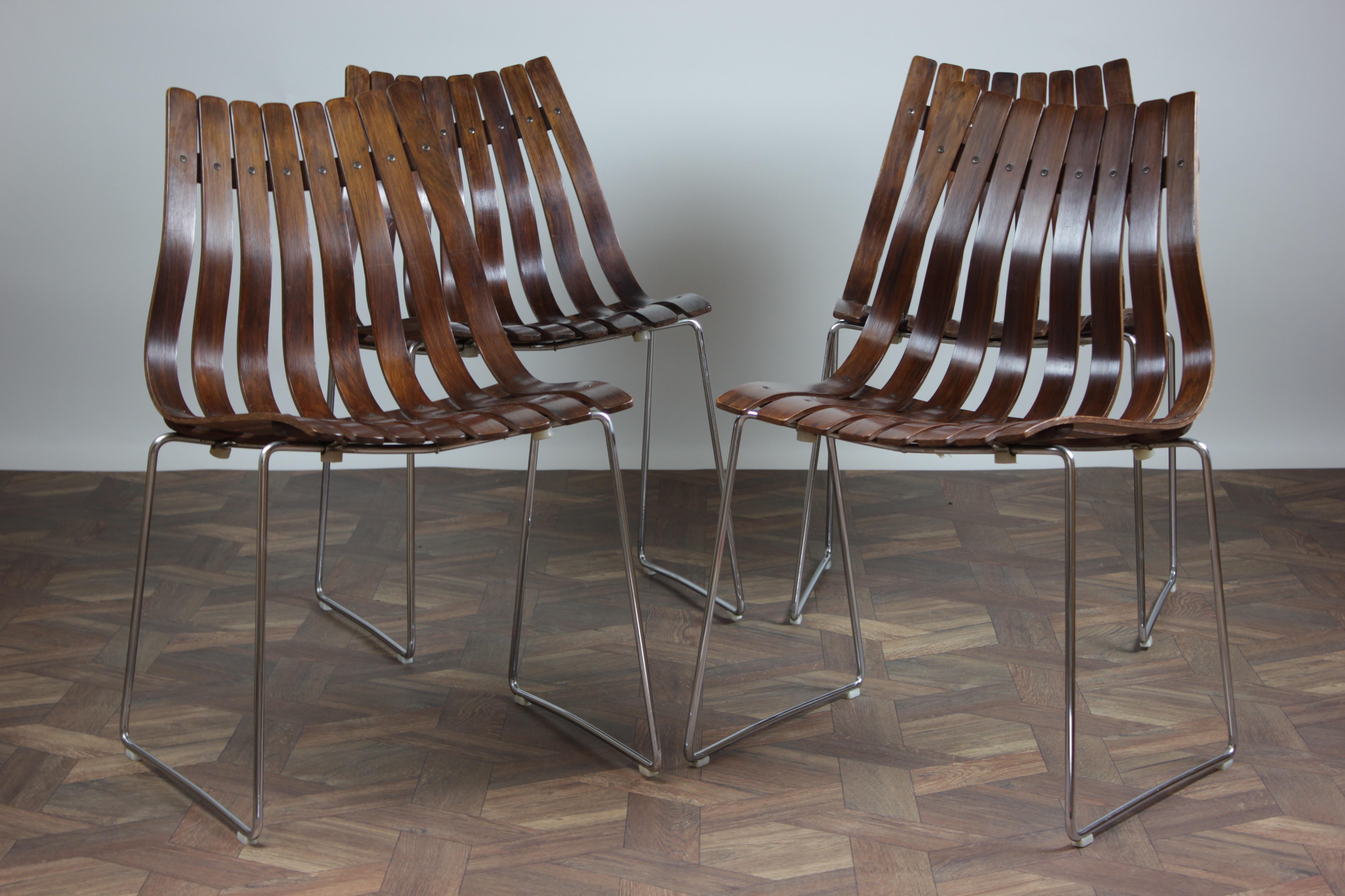 Mid-Century Modern Set of Six Mid Century Modern Dining Chairs by Hans Brattrud for Hove Møbler