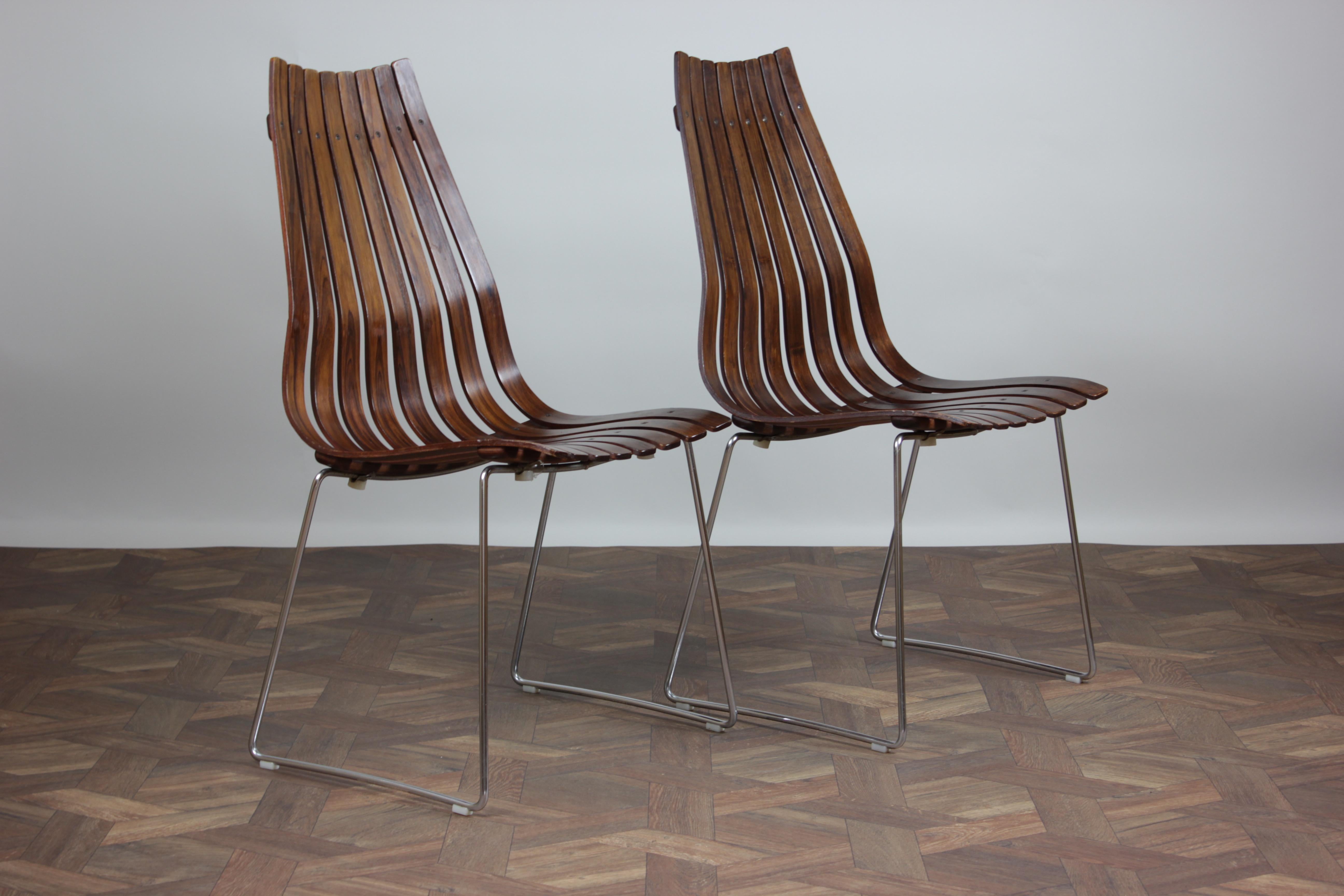 20th Century Set of Six Mid Century Modern Dining Chairs by Hans Brattrud for Hove Møbler