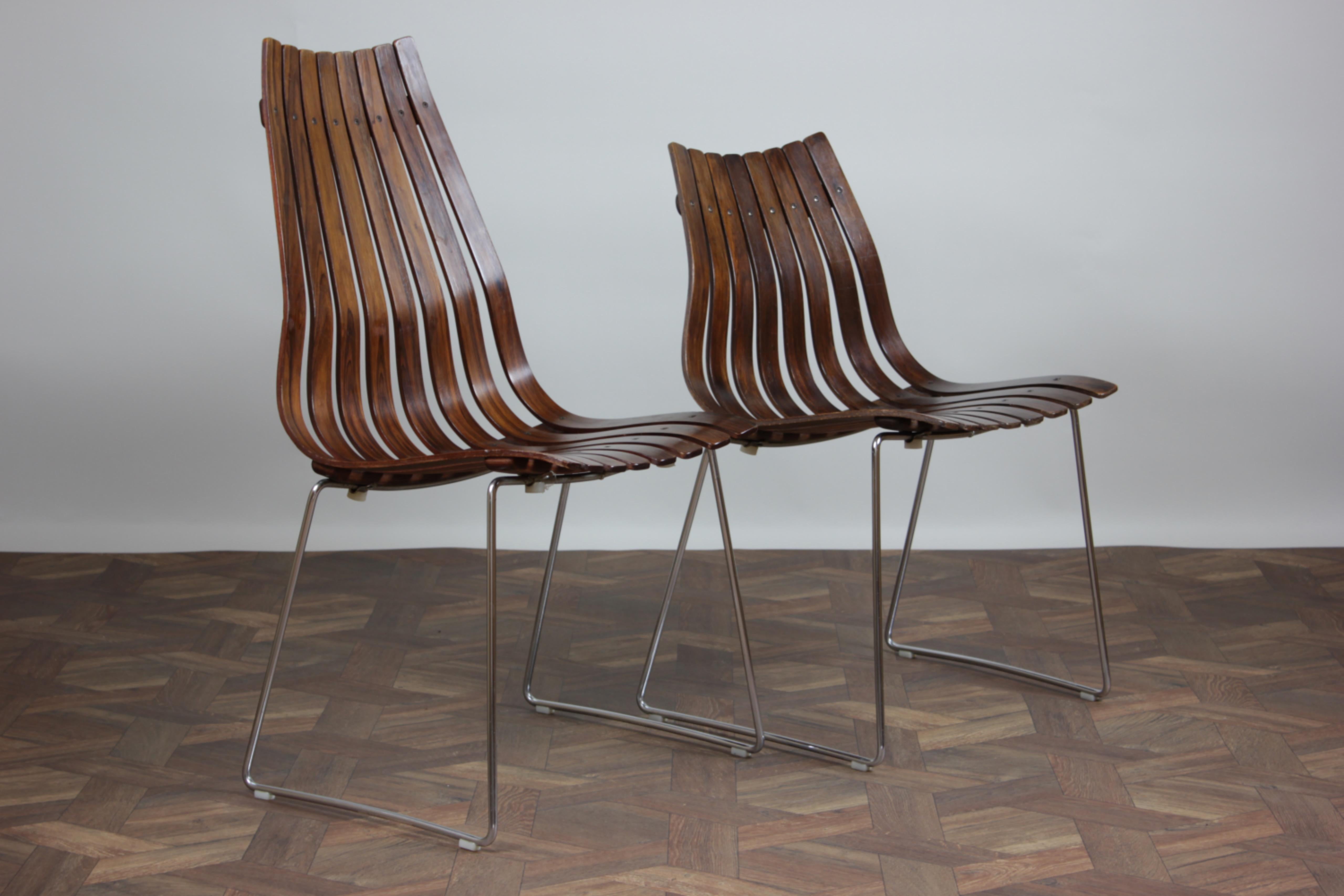 Set of Six Mid Century Modern Dining Chairs by Hans Brattrud for Hove Møbler 1