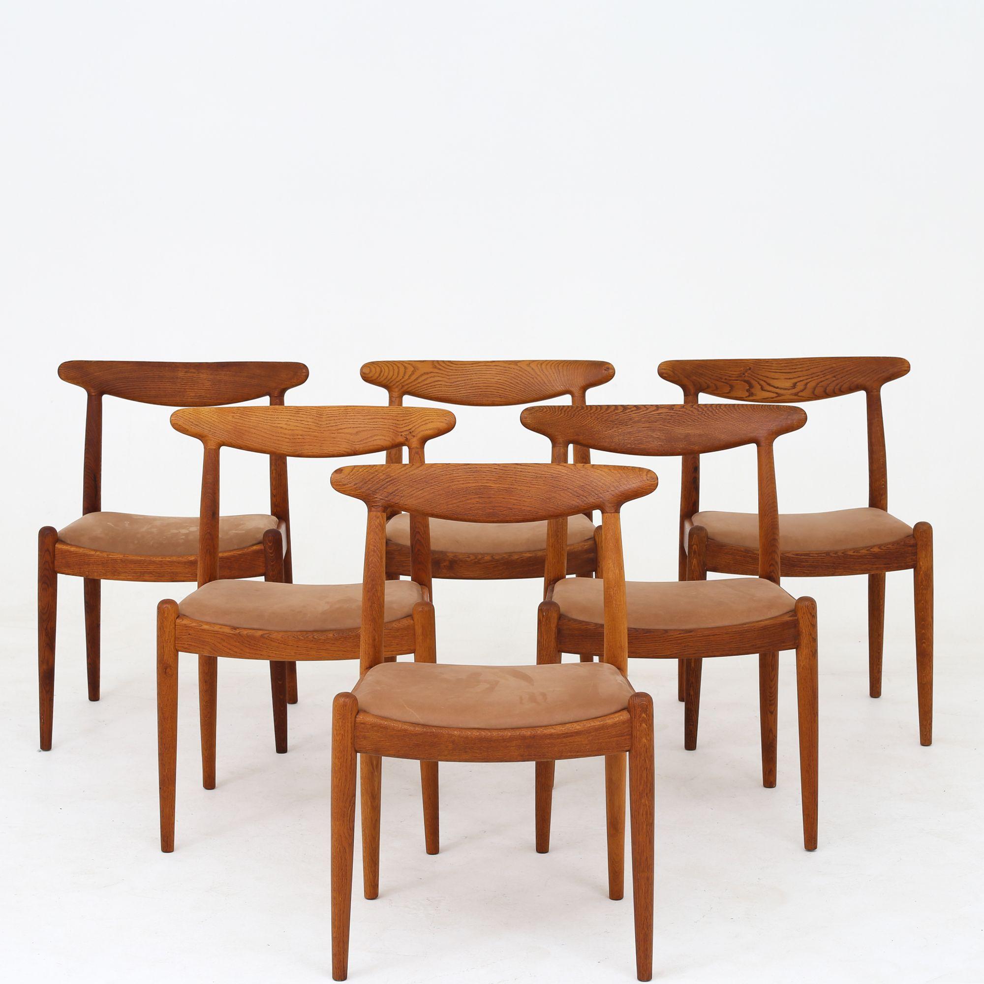 Oak Set of Six Dining Chairs by Hans J. Wegner