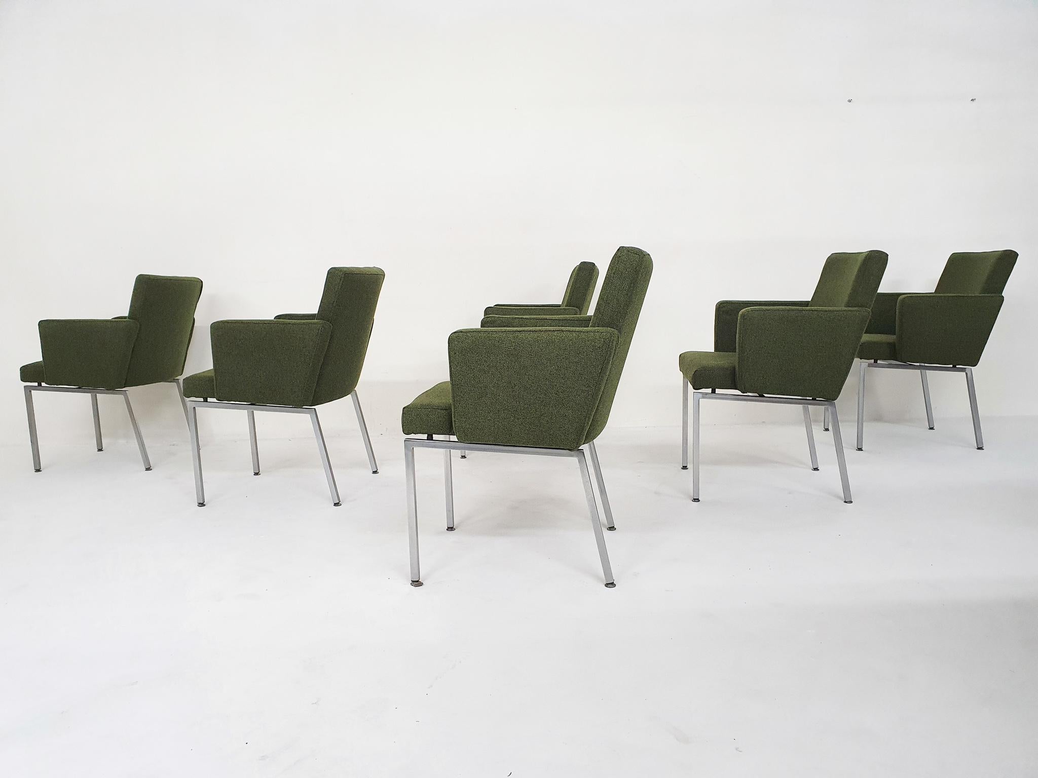 Metal Set of Six Dining Chairs by Hein Salomonson for AP Originals, NL 1960's