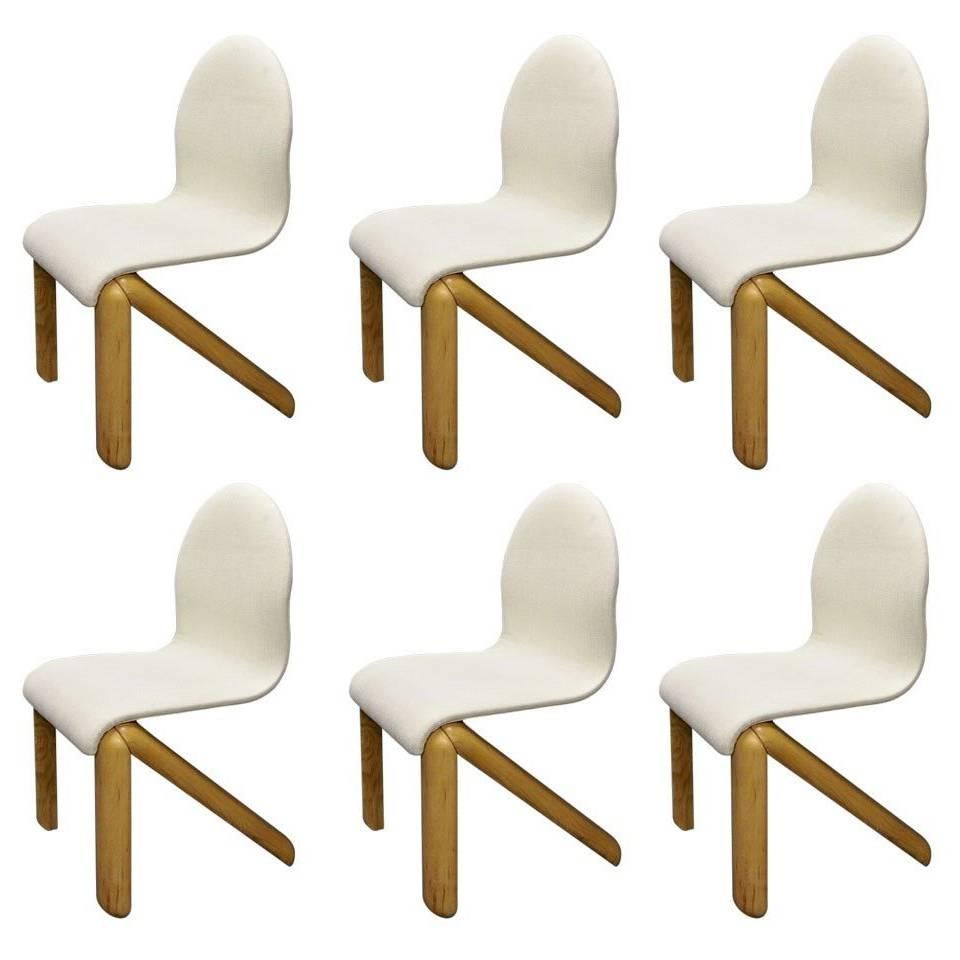 Ensemble de six chaises de salle à manger par Jean Louis Berthet pour le  Mobilier National 1966 France sur 1stDibs
