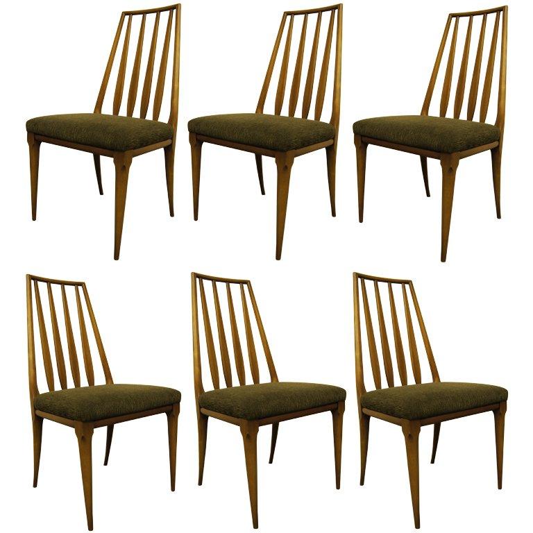 Set of Six Cherry Dining Chairs by John Widdicomb