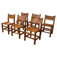 Set di sei sedie da pranzo di Maison Regain, Francia anni '70