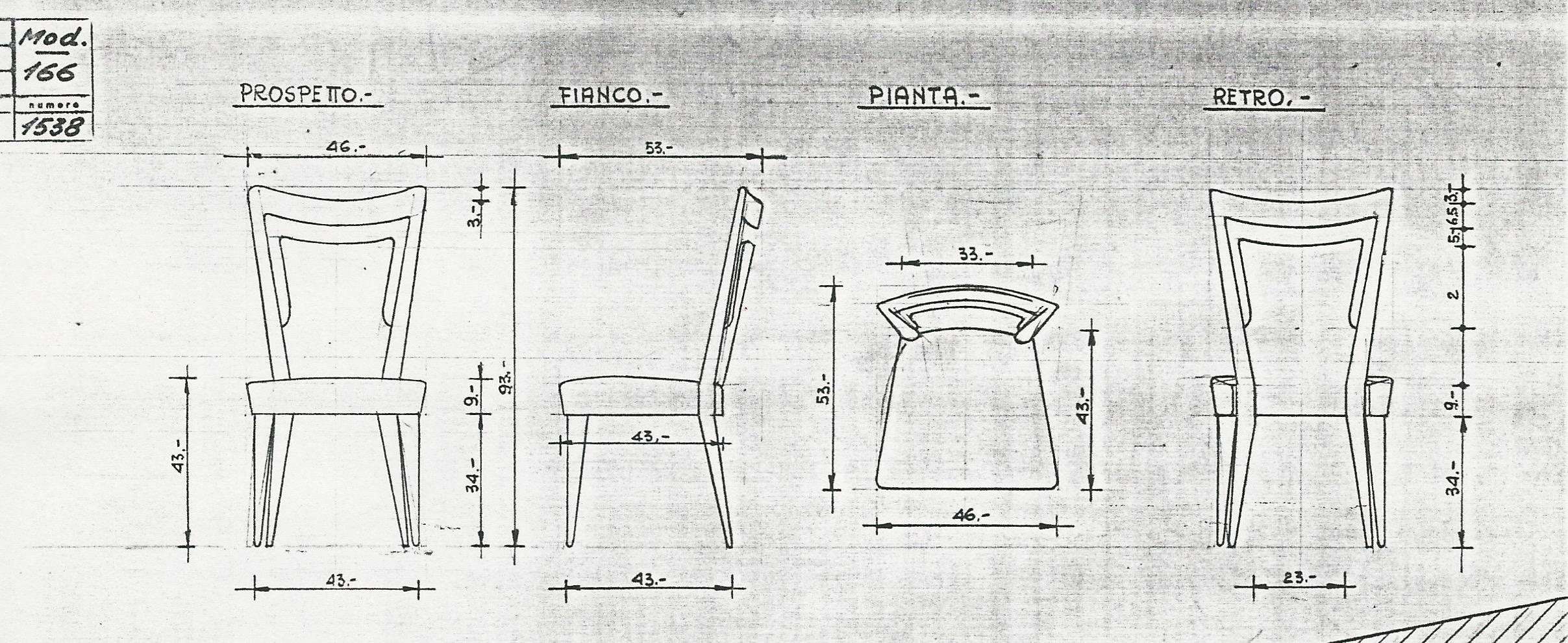 Set of Six Dining Chairs by Melchiorre Bega & Mario Gottardi 7