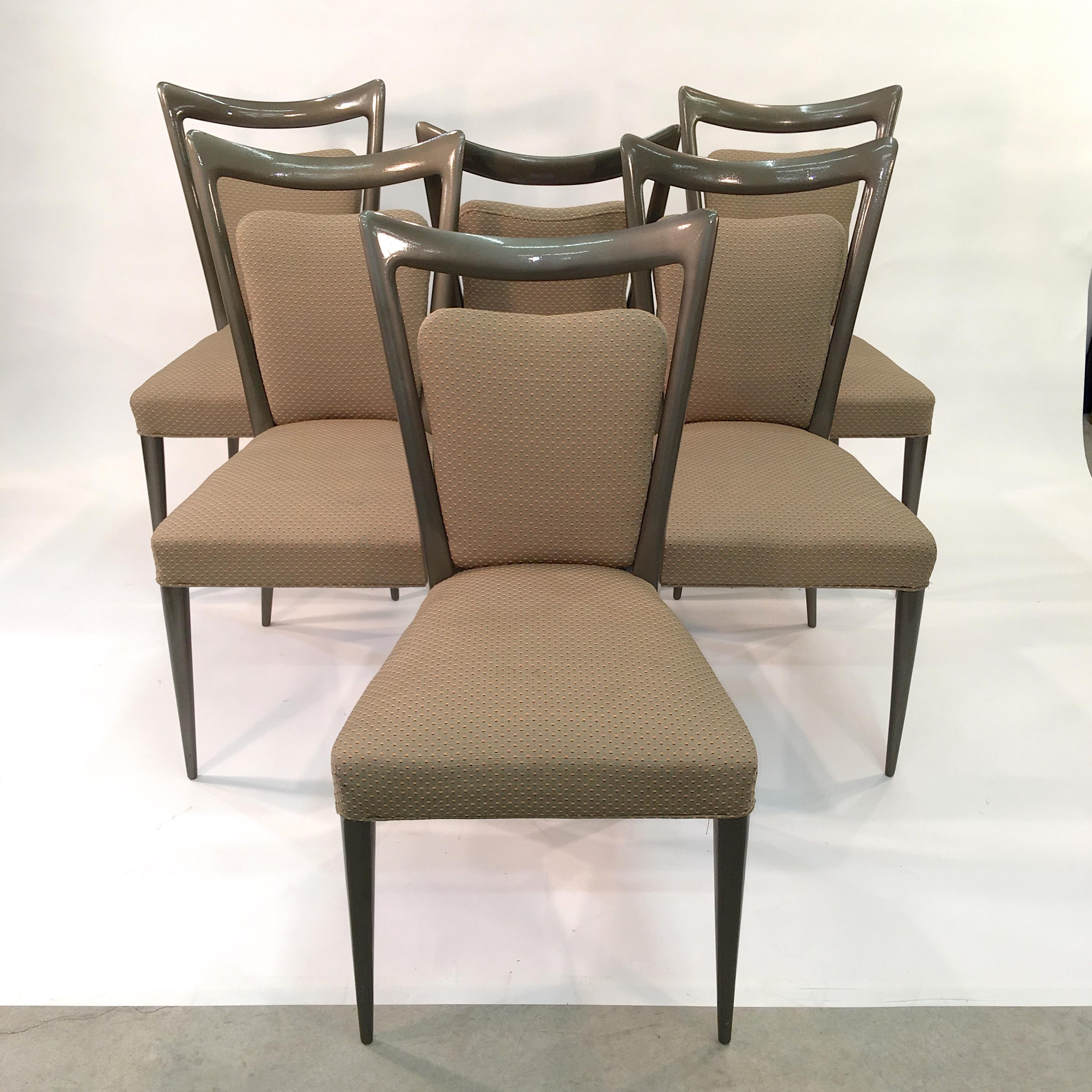Mid-Century Modern Set of Six Dining Chairs by Melchiorre Bega & Mario Gottardi