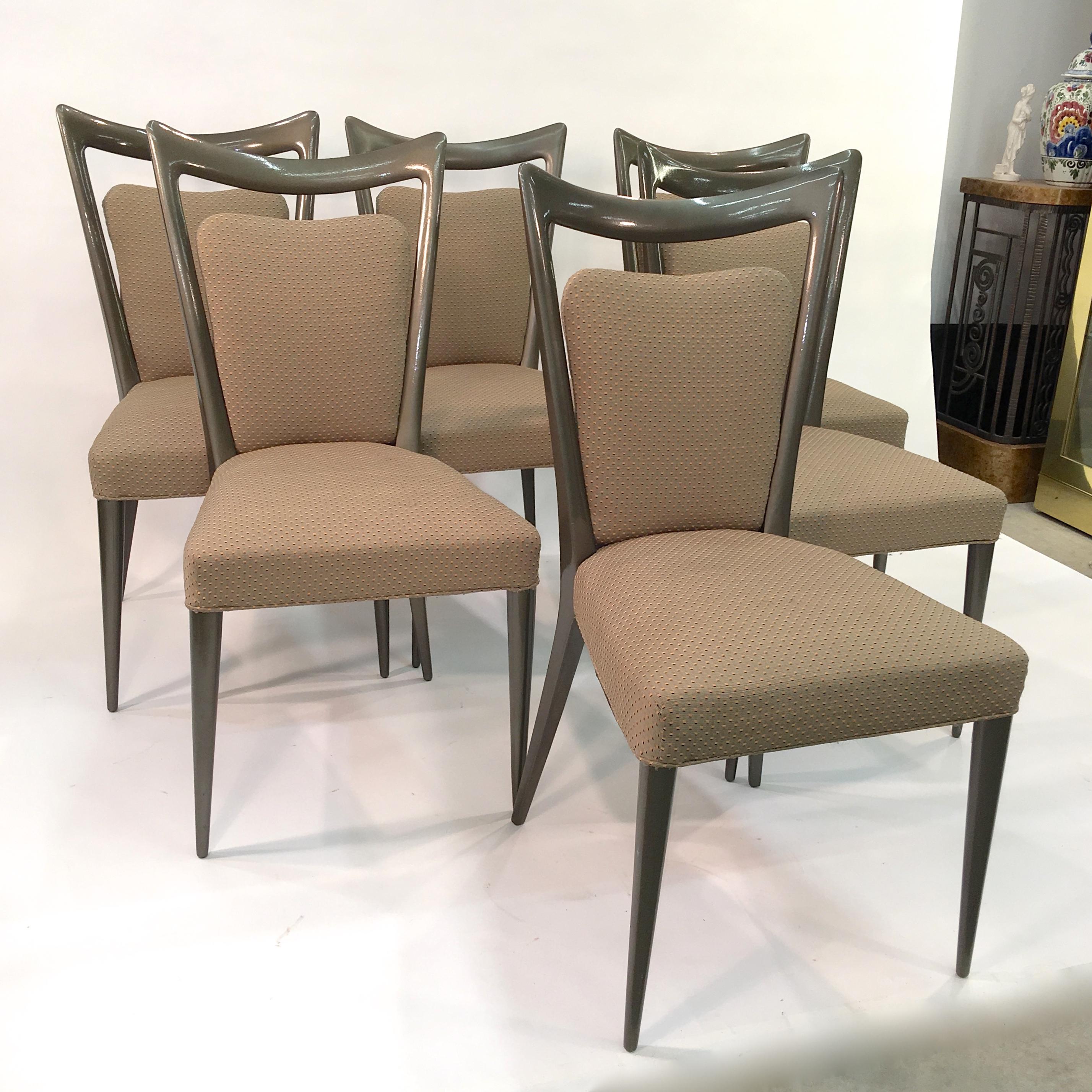 Set of Six Dining Chairs by Melchiorre Bega & Mario Gottardi In Good Condition In Hanover, MA