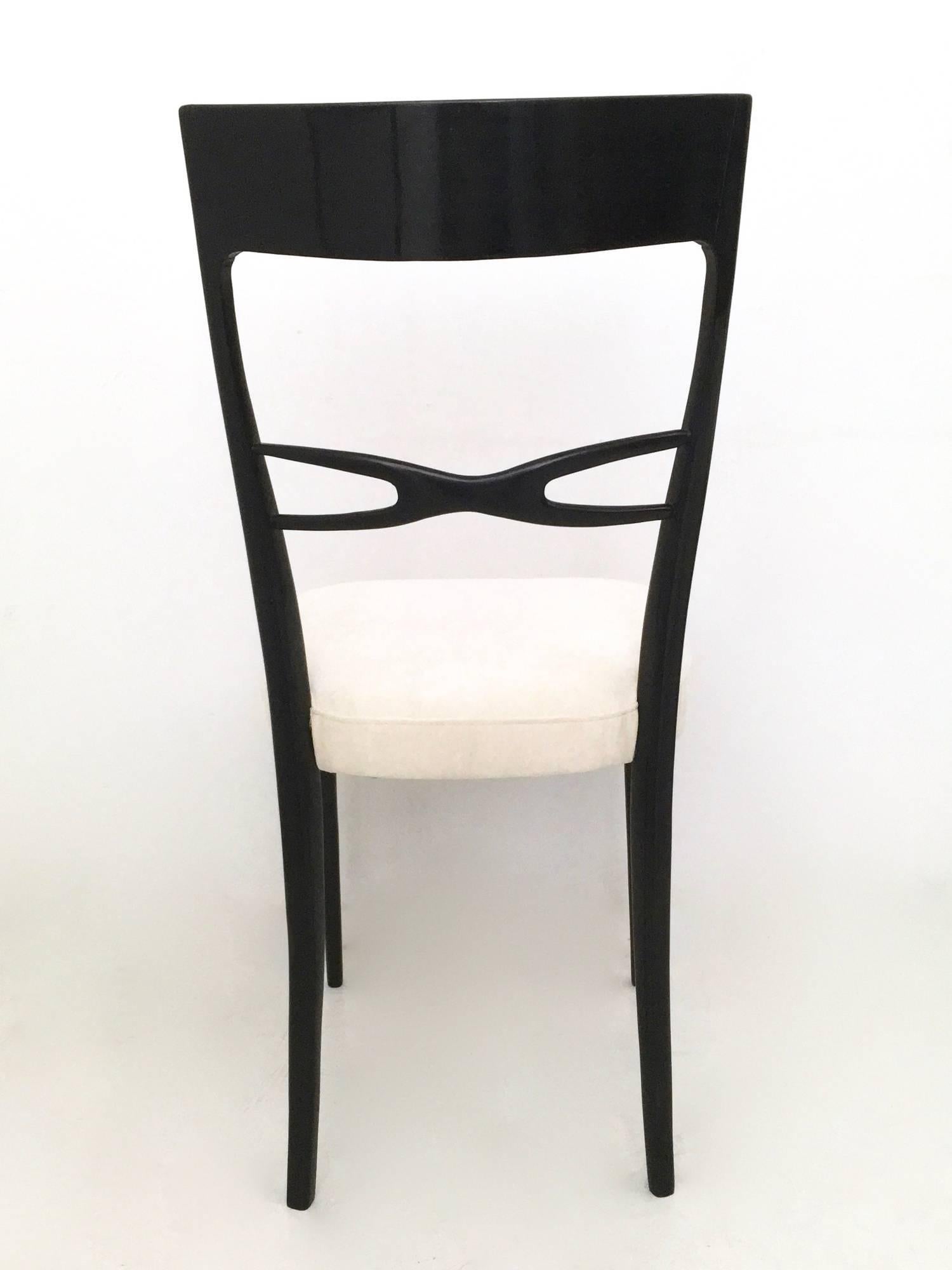 Set of Six Dining Chairs by Melchiorre Bega, Italy, Late 1940s-Early 1950s In Excellent Condition In Bresso, Lombardy