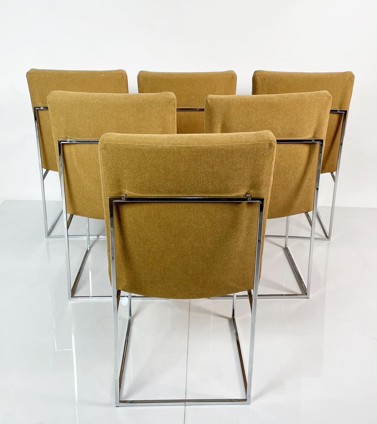 Textile Set of Six Dining Chairs by Milo Baughman for Thayer Coggin For Sale