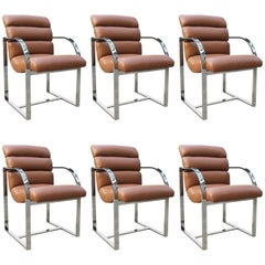 Set of Six Dining Chairs by Milo Baughman for Thayer Coggin