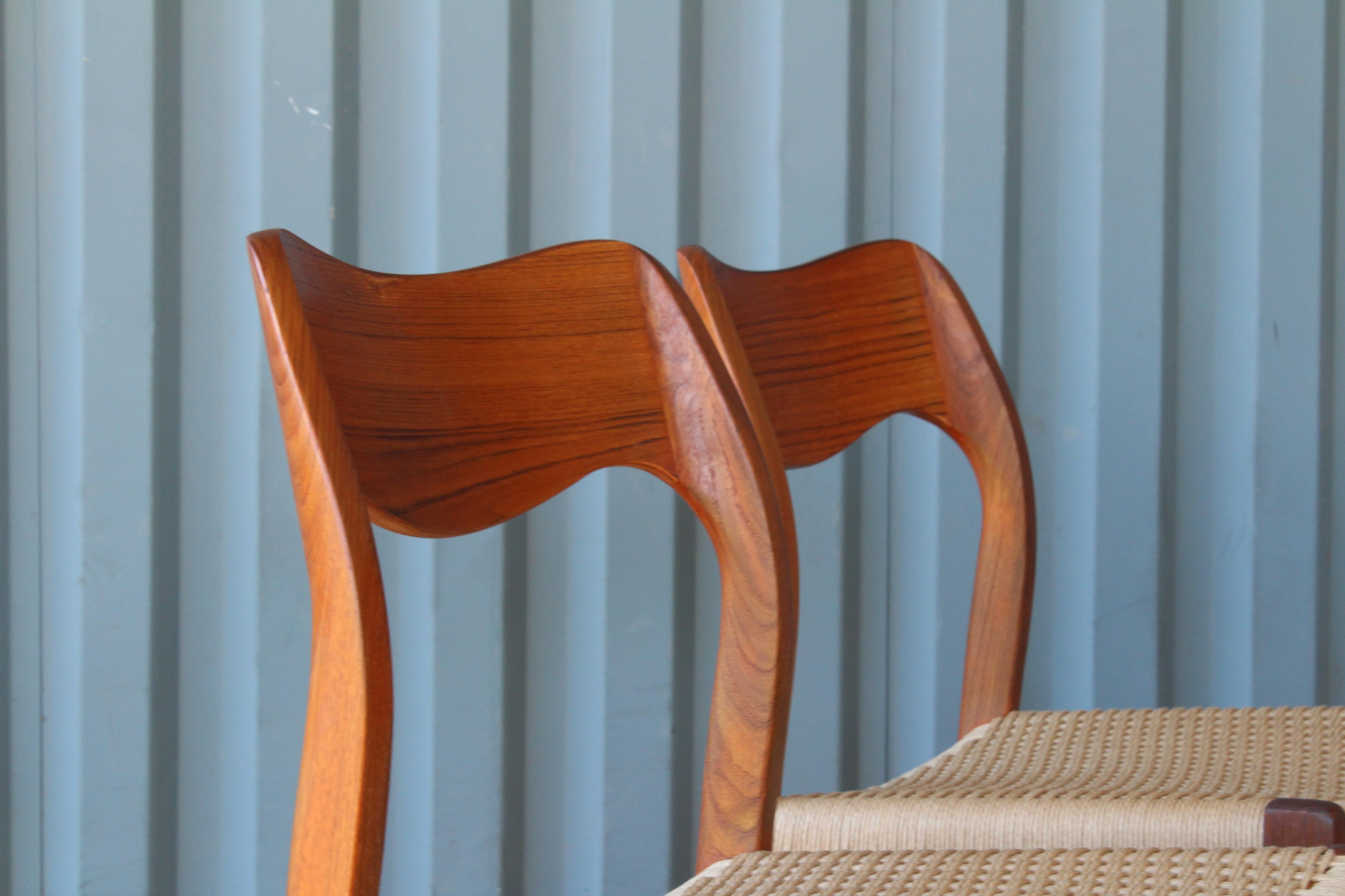 Set of Six Dining Chairs by Niels Moller, Denmark, 1960s 3