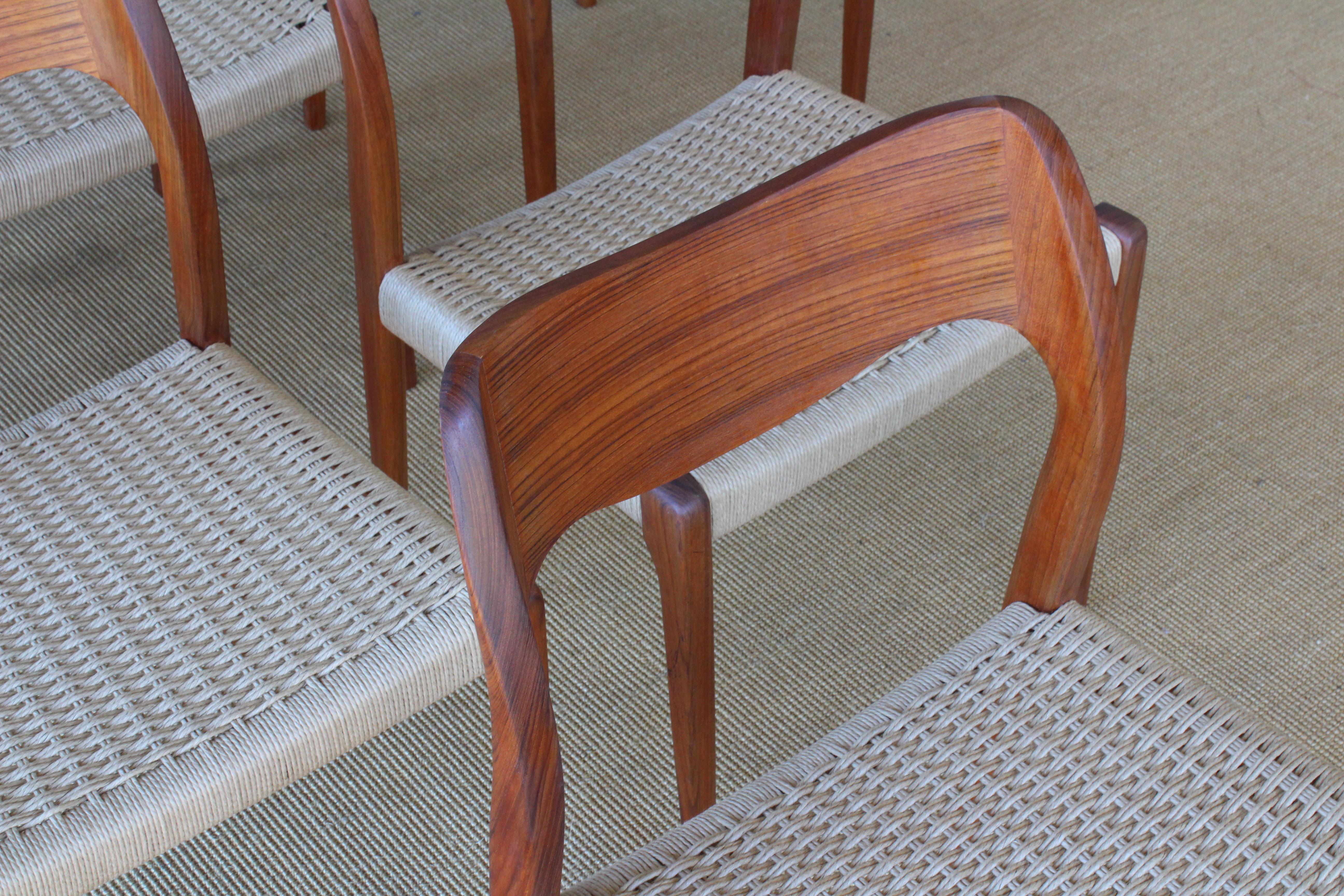 Set of Six Dining Chairs by Niels Moller, Denmark, 1960s 7