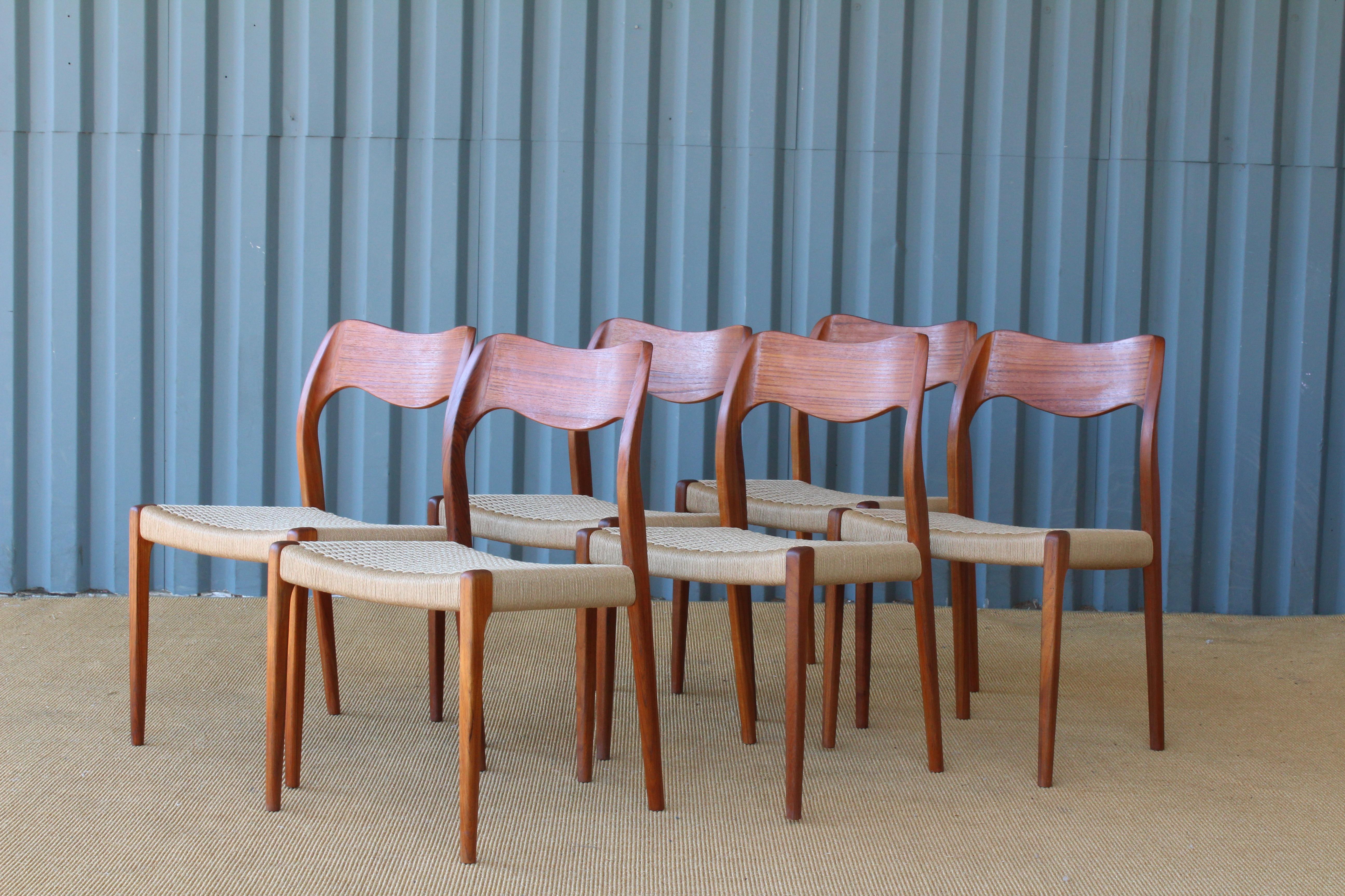Set of Six Dining Chairs by Niels Moller, Denmark, 1960s 1