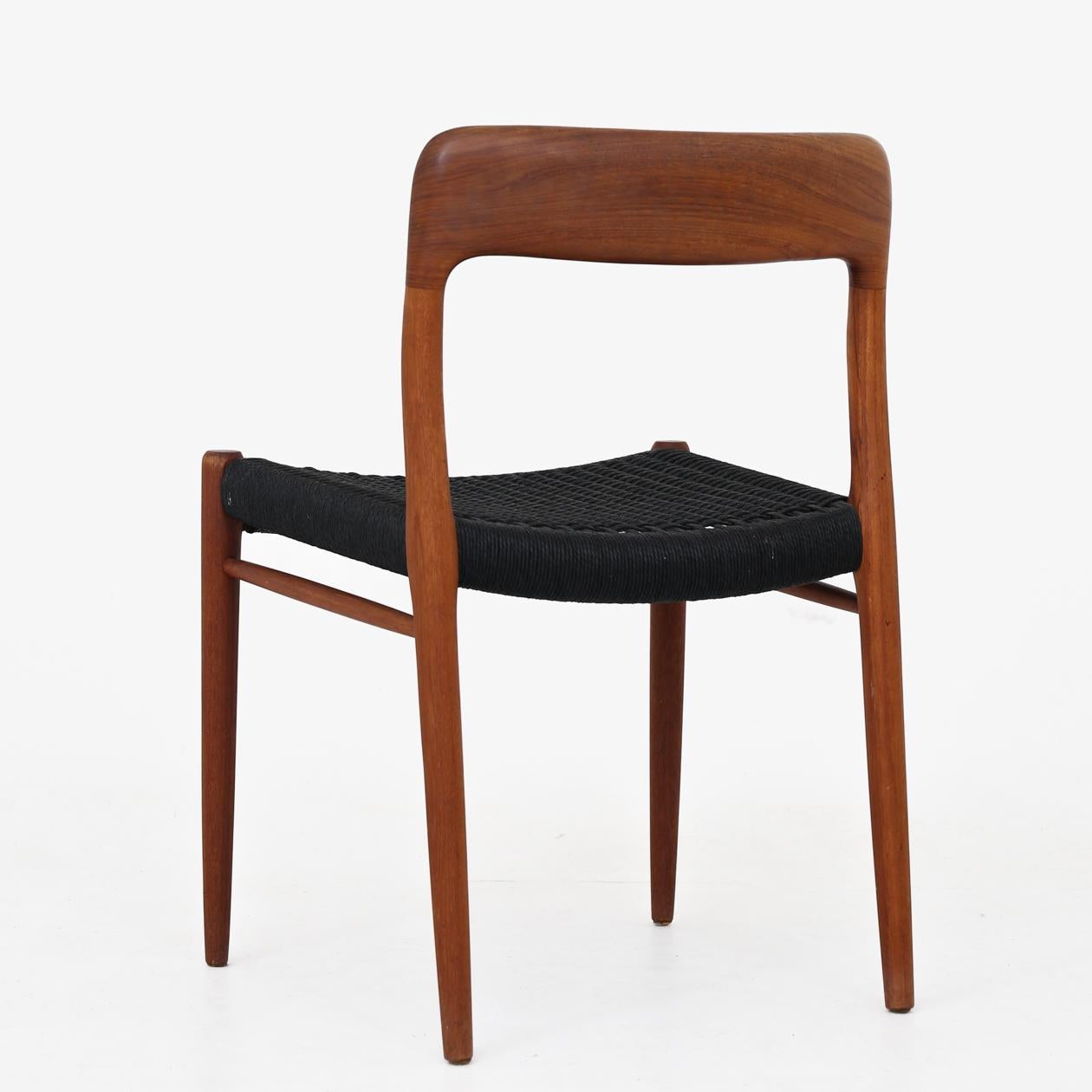 Scandinavian Modern Set of Six Dining Chairs by Niels O. Møller Model 75 For Sale