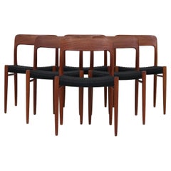 Set of Six Dining Chairs by Niels O. Møller Model 75