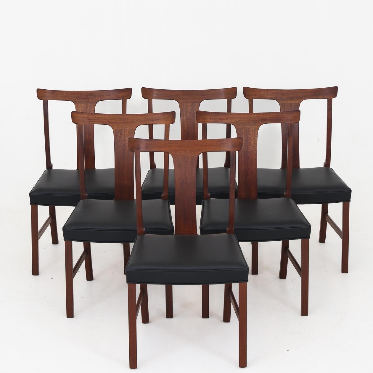 Mahogany Set of Six Dining Chairs by Ole Wanscher, 