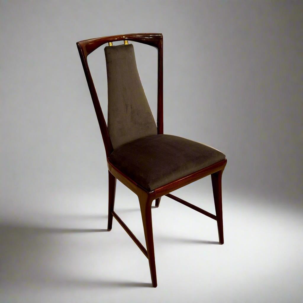 Italian Set of Six Dining Chairs by Osvaldo Borsani