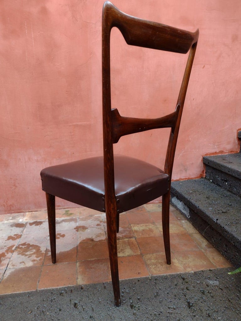 Set of Six Dining Chairs by Paolo Buffa, Italy 1950s For Sale 2