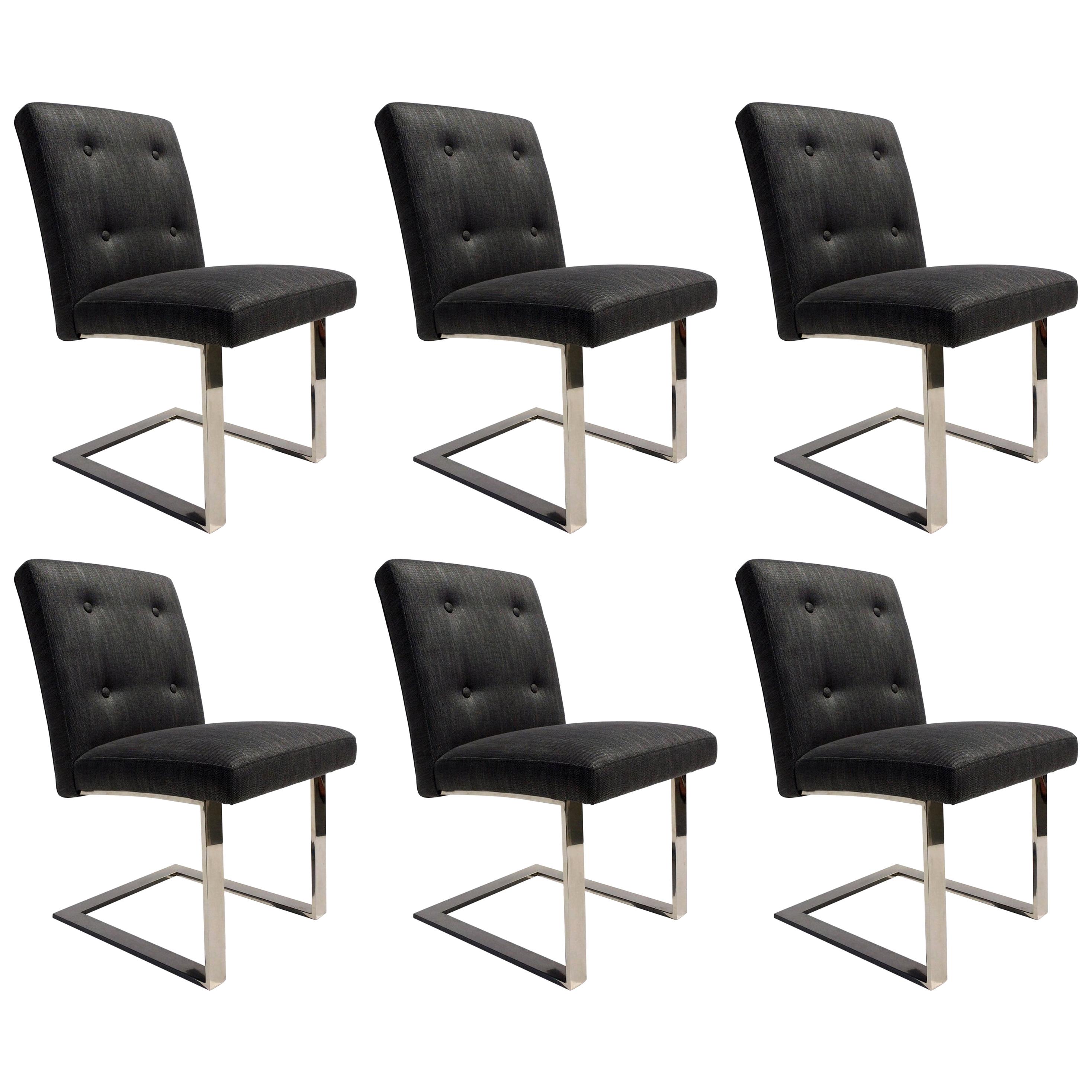 Set of Six Dining Chairs by Paul Evans for Directional, Mid-Century Modern