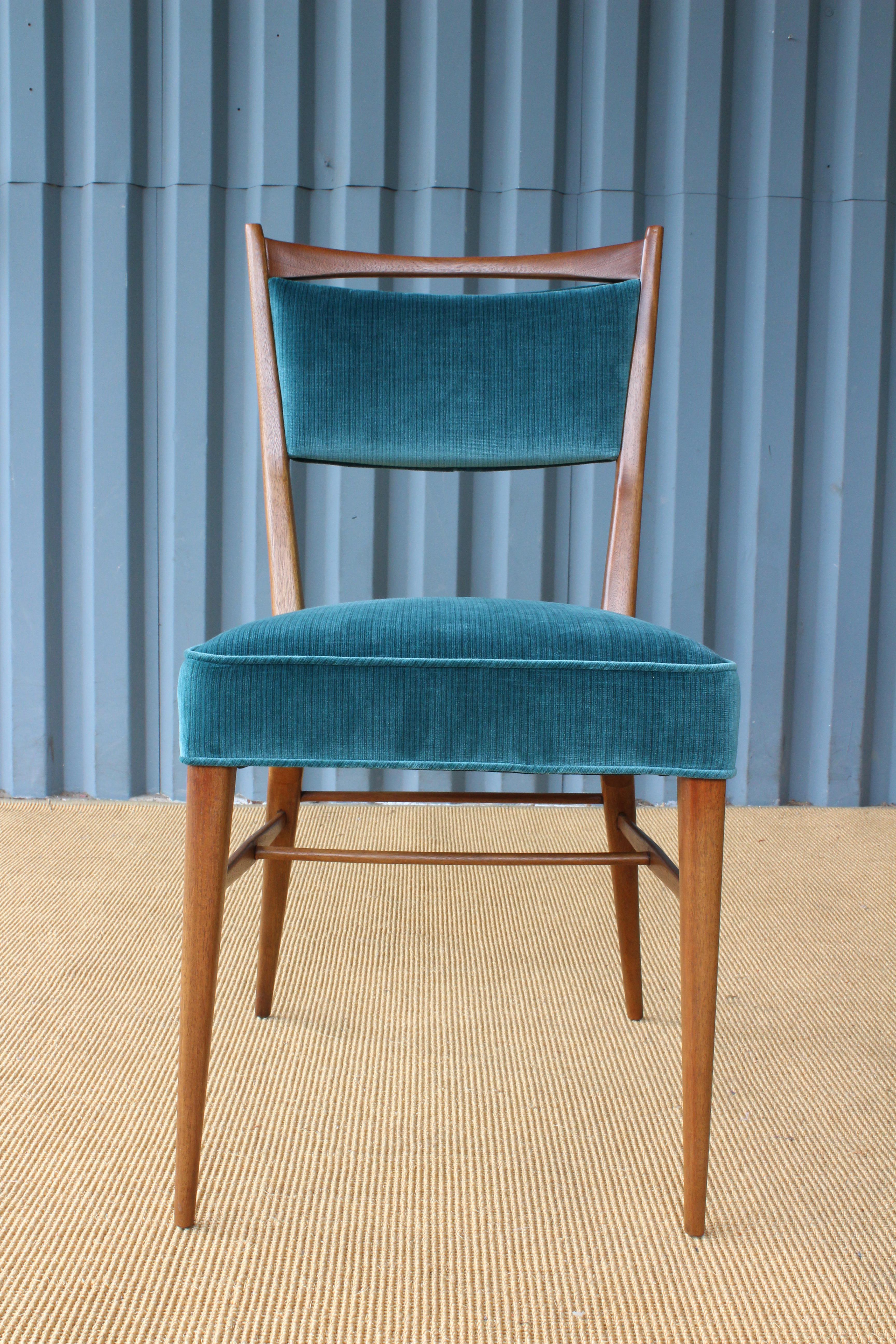 Velvet Set of Six Dining Chairs by Paul McCobb for Directional, 1950s