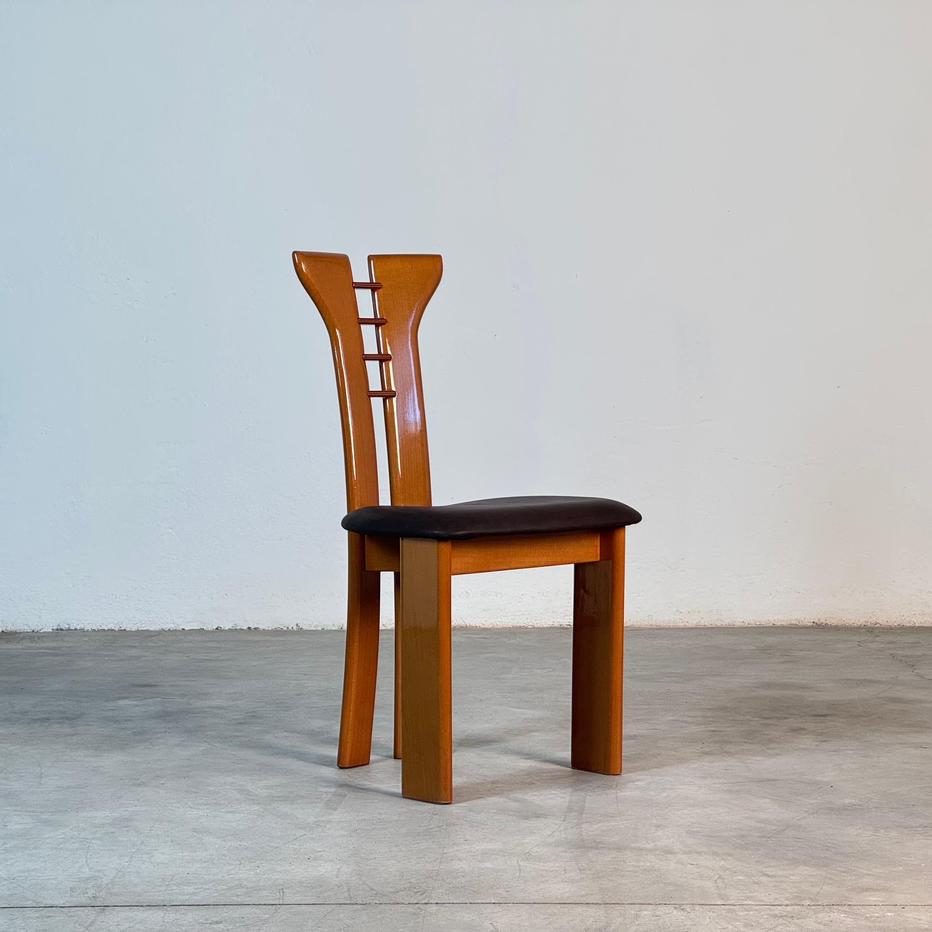 Set di sei sedie da pranzo di Pierre Cardin per Rimaldi, fine anni '70 in vendita 3