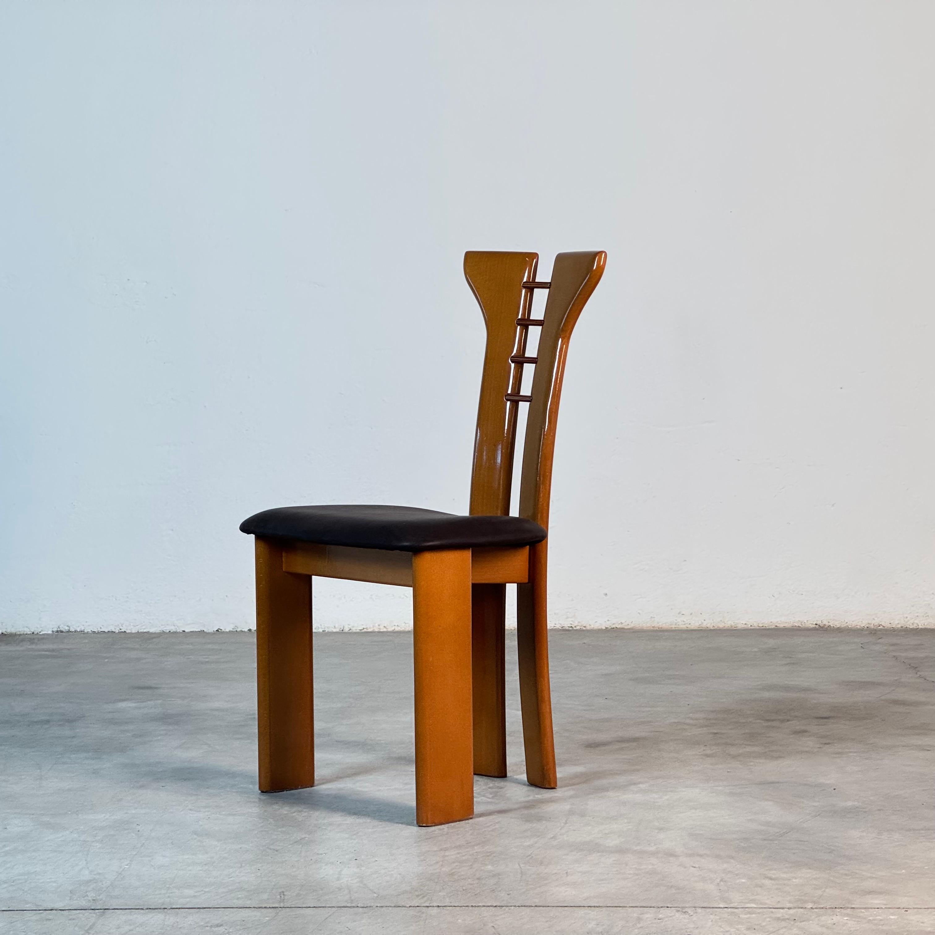 Set di sei sedie da pranzo di Pierre Cardin per Rimaldi, fine anni '70 in vendita 9