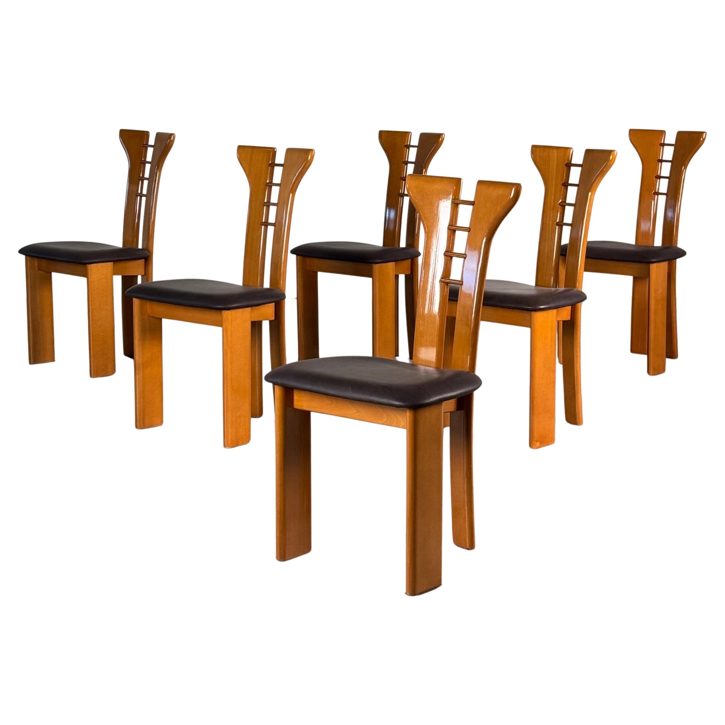 Set di sei sedie da pranzo di Pierre Cardin per Rimaldi, fine anni 
70 in vendita