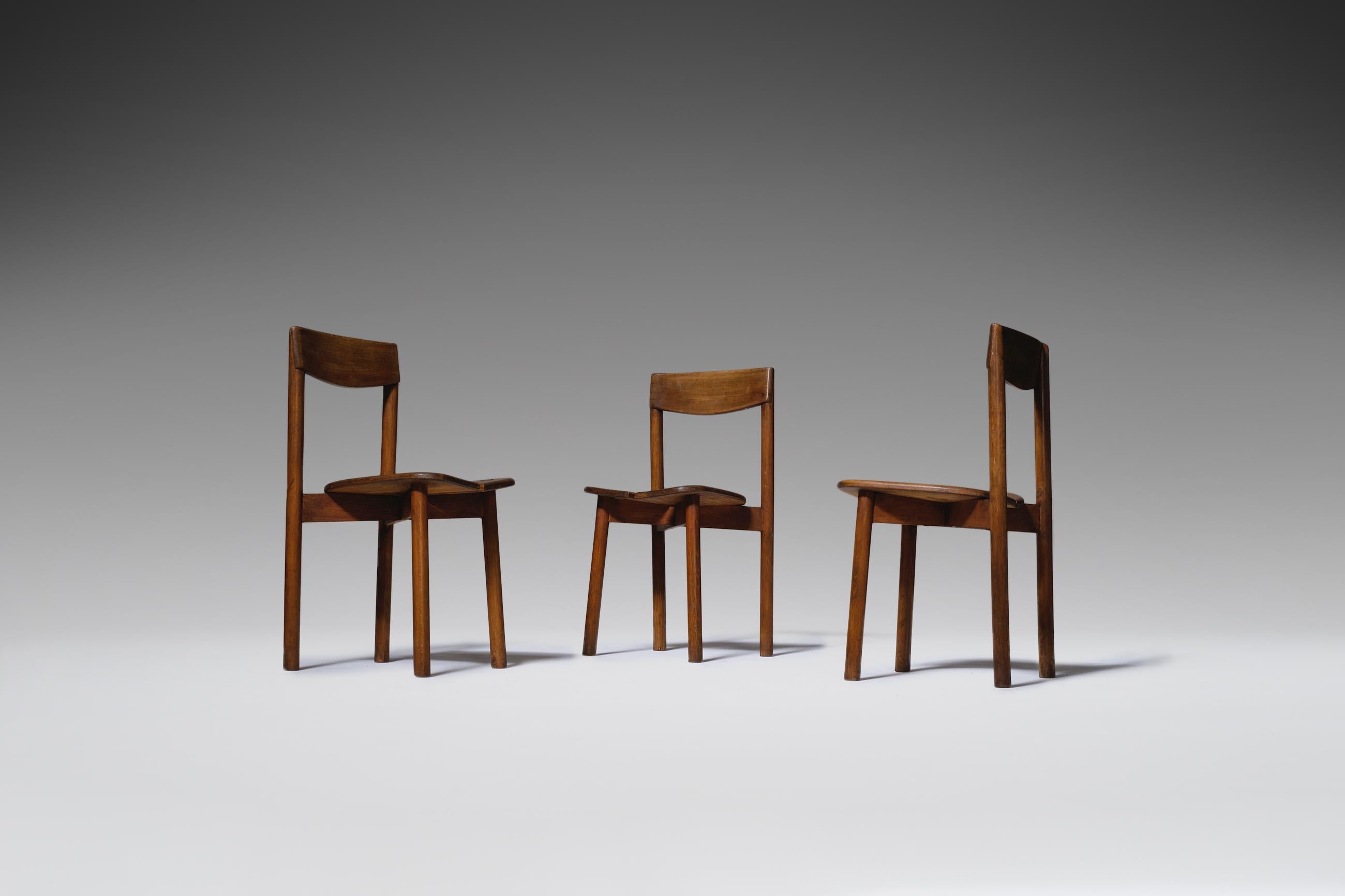 French Set of Six Dining Chairs by Pierre Gautier Delaye, France, 1960s