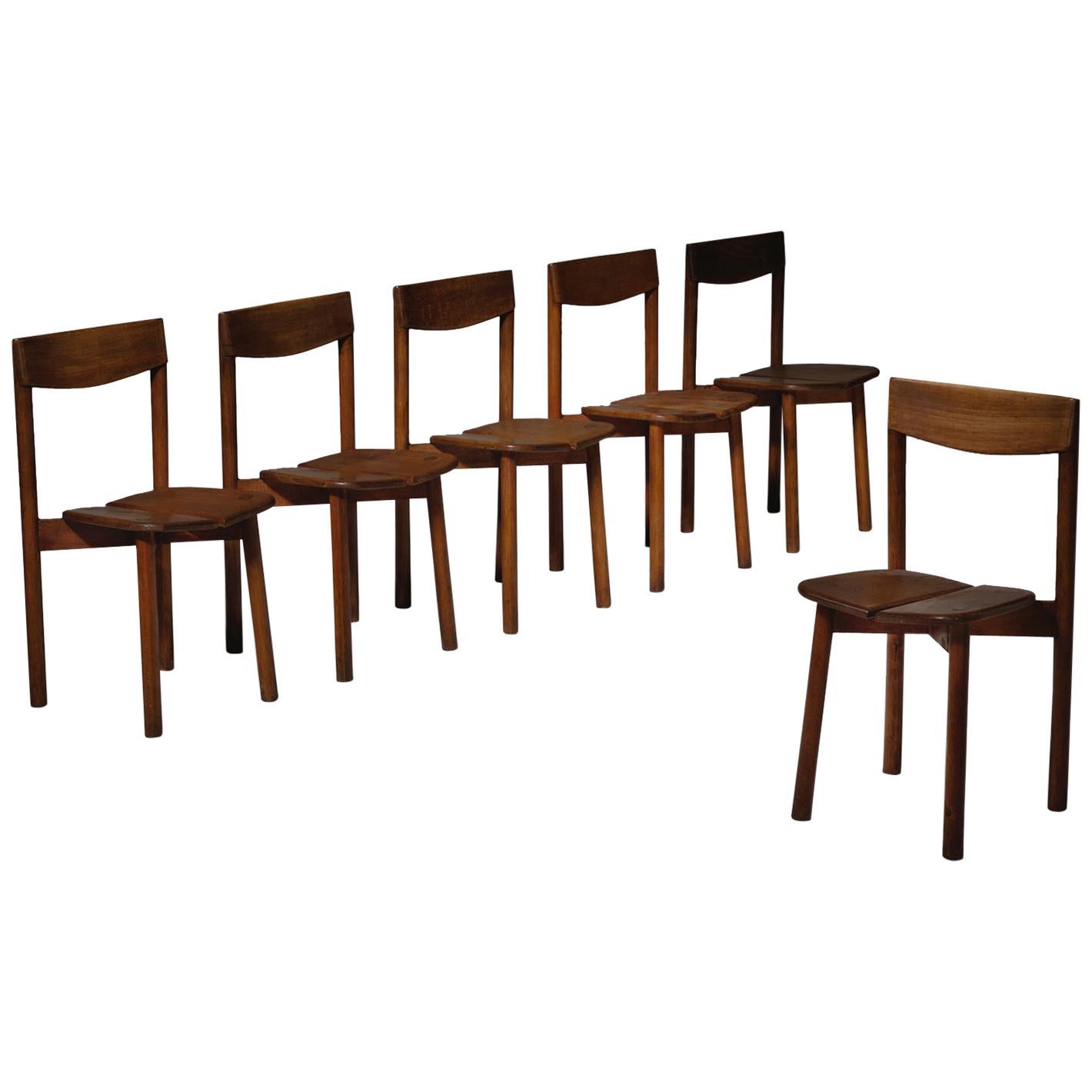 Set of Six Dining Chairs by Pierre Gautier Delaye, France, 1960s