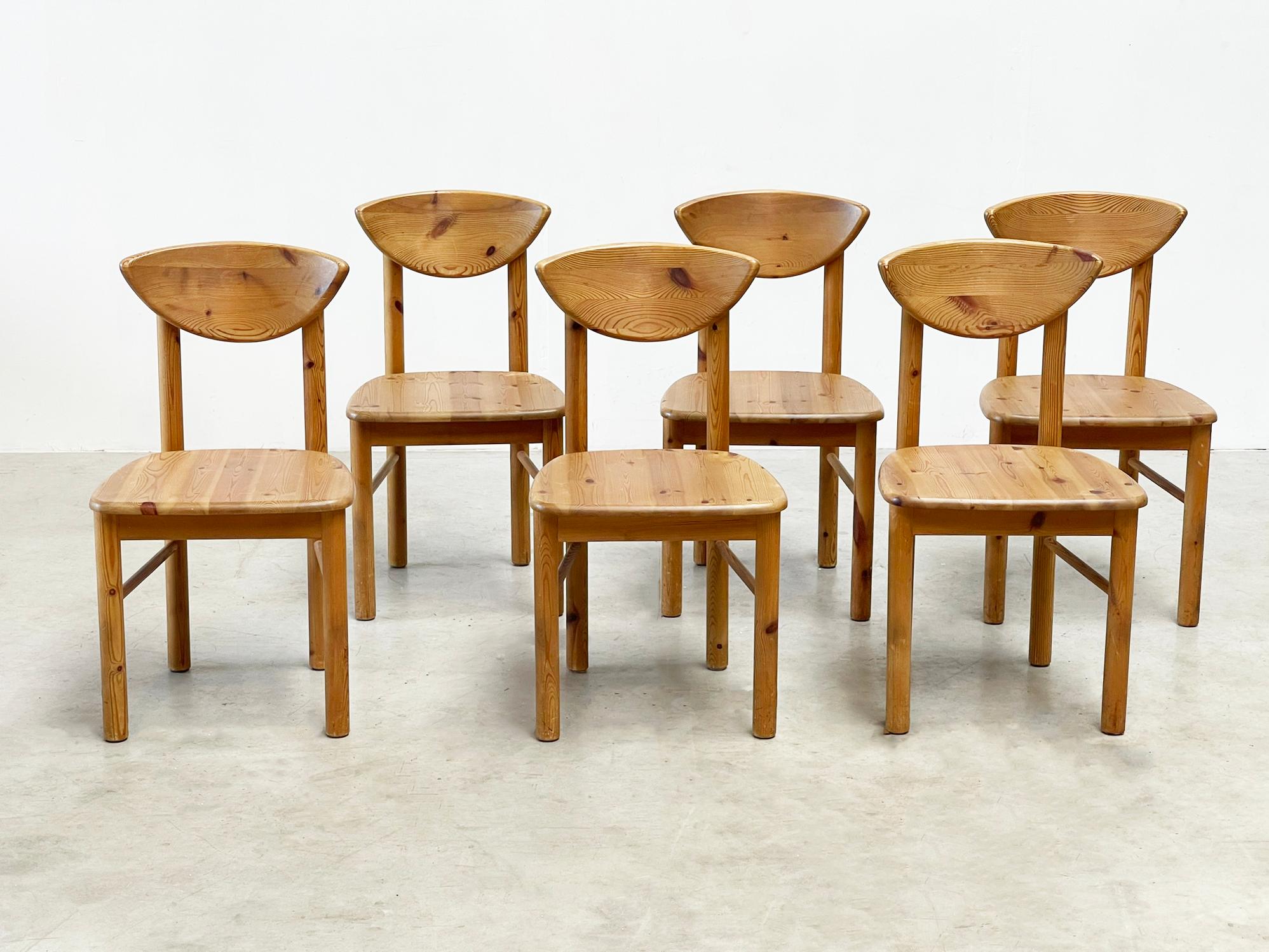 Pine Set of six dining chairs by Rainer Daumiller For Sale