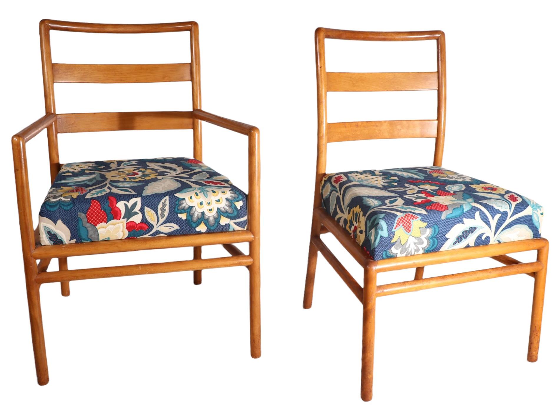 Upholstery Set of Six Dining Chairs by Robsjohn Gibbings for Widdicomb For Sale
