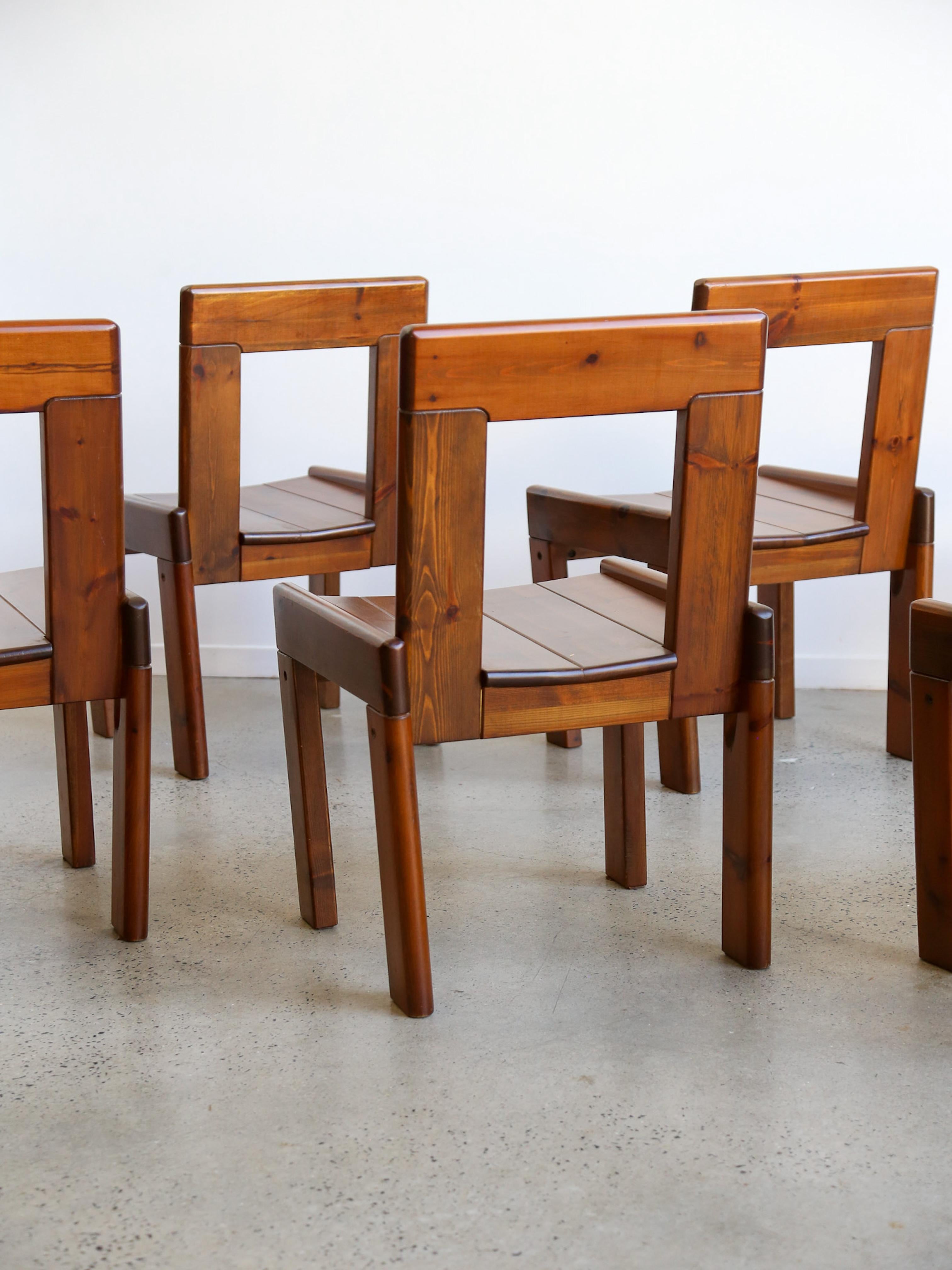 Set of Six Dining Chairs by Silvio Coppola for Fratelli Montina 1970s For Sale 3