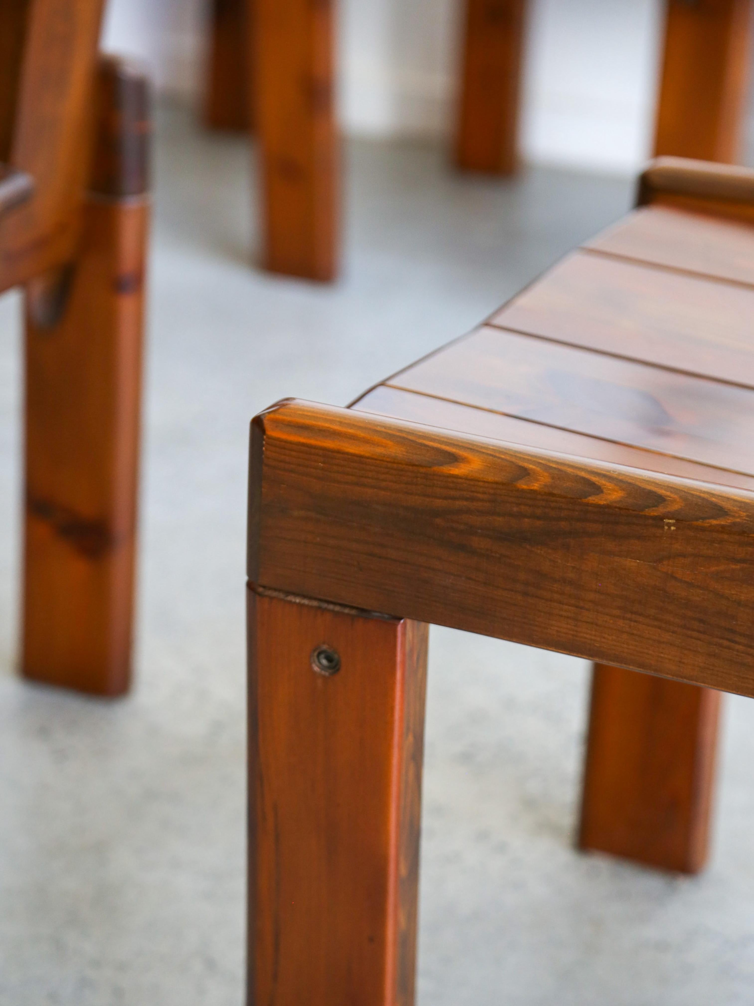 Set of Six Dining Chairs by Silvio Coppola for Fratelli Montina 1970s For Sale 6