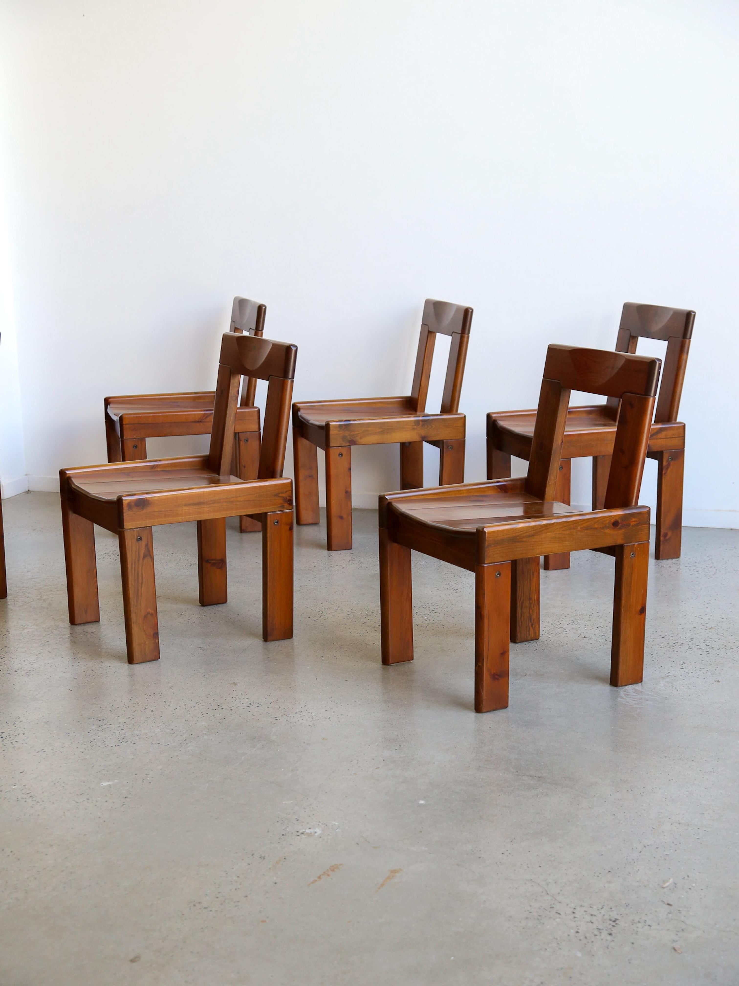 Set of Six Dining Chairs by Silvio Coppola for Fratelli Montina 1970s For Sale 8