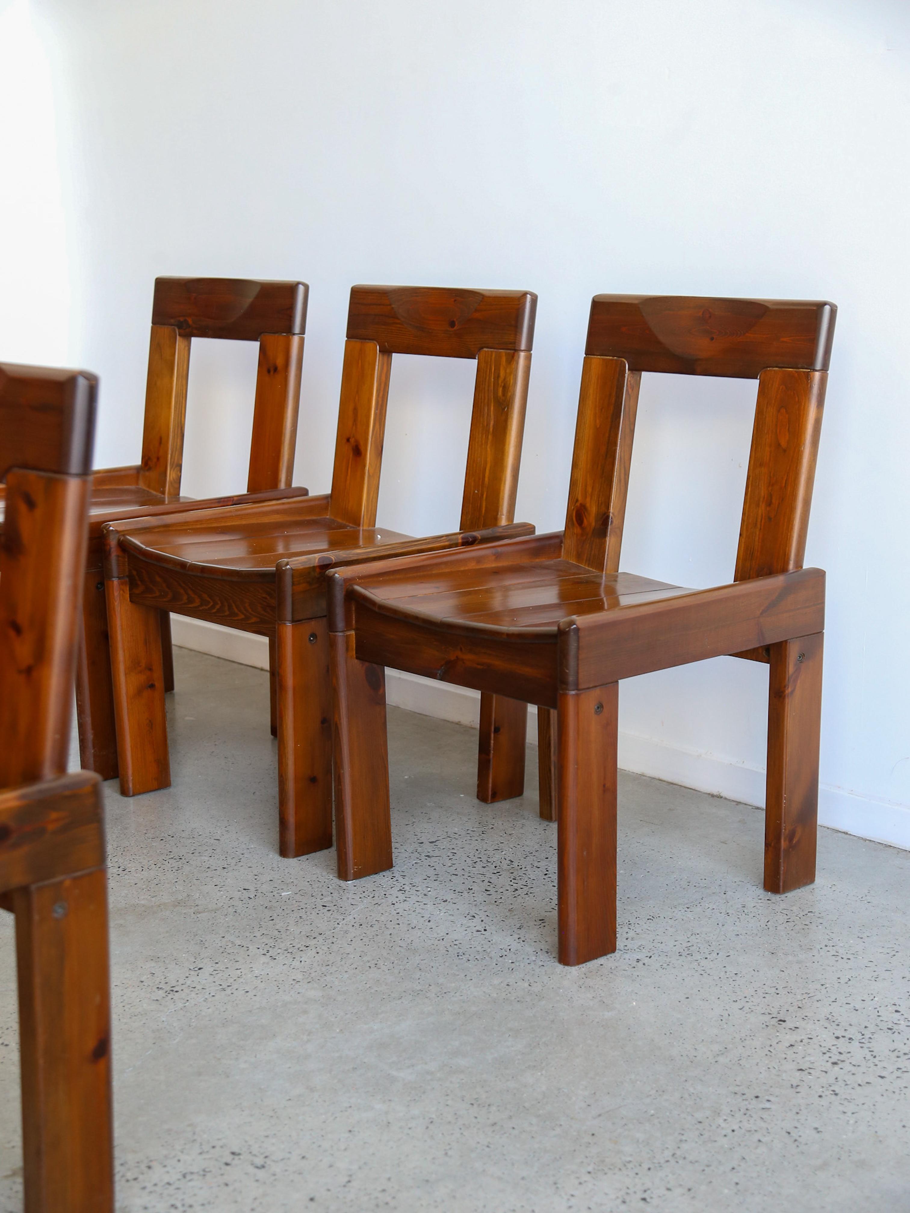 Set of Six Dining Chairs by Silvio Coppola for Fratelli Montina 1970s For Sale 9