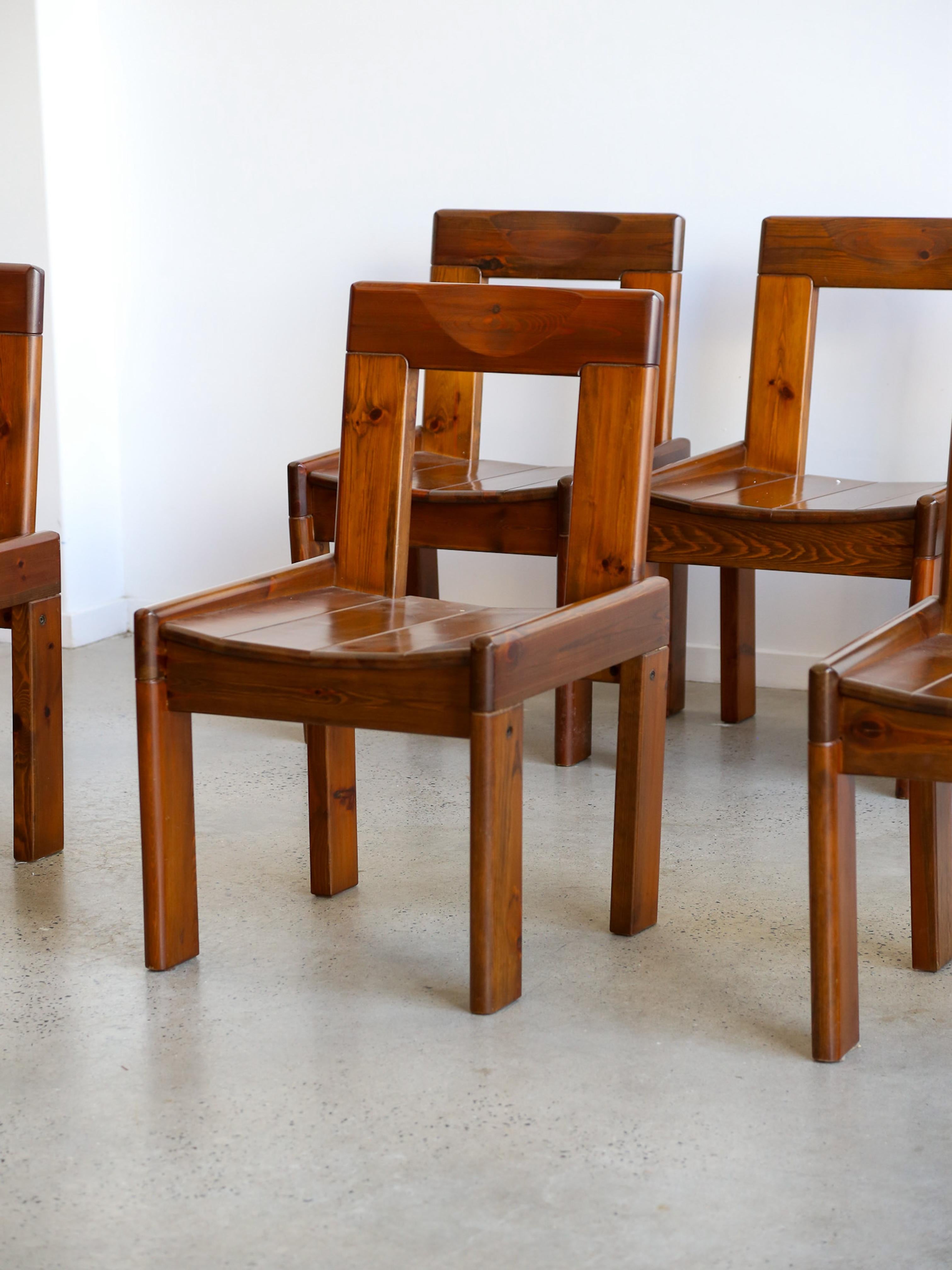 Set of Six Dining Chairs by Silvio Coppola for Fratelli Montina 1970s For Sale 10