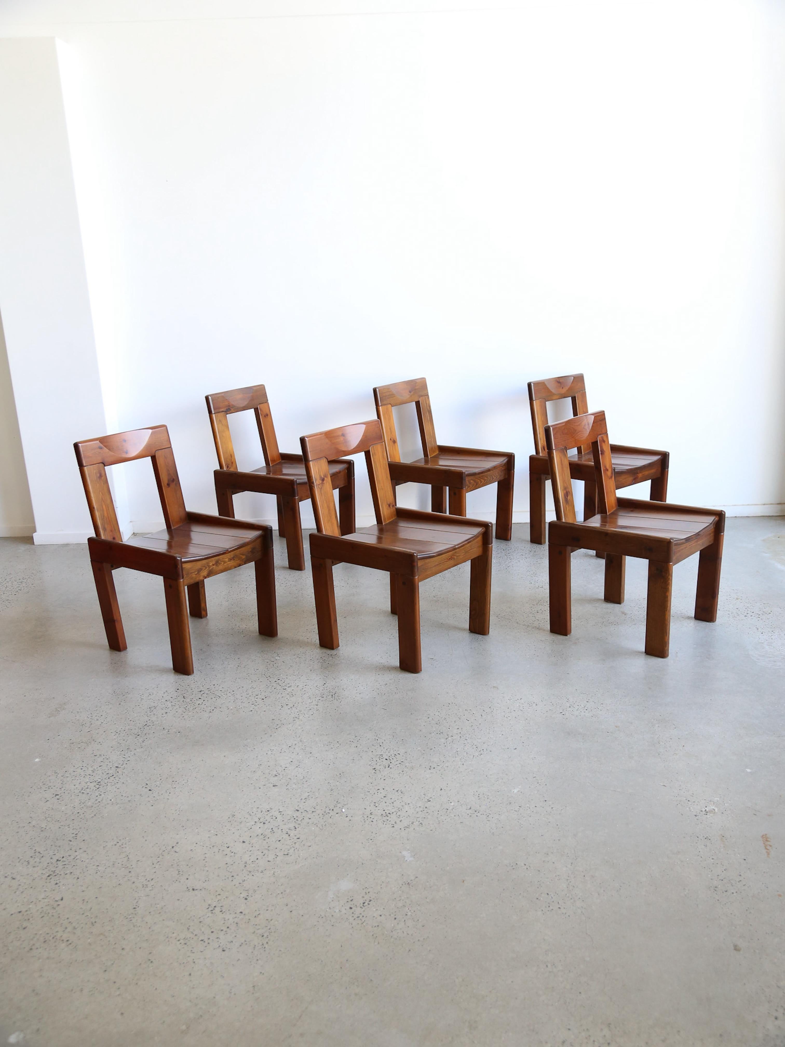 Set of Six Dining Chairs by Silvio Coppola for Fratelli Montina 1970s For Sale 11