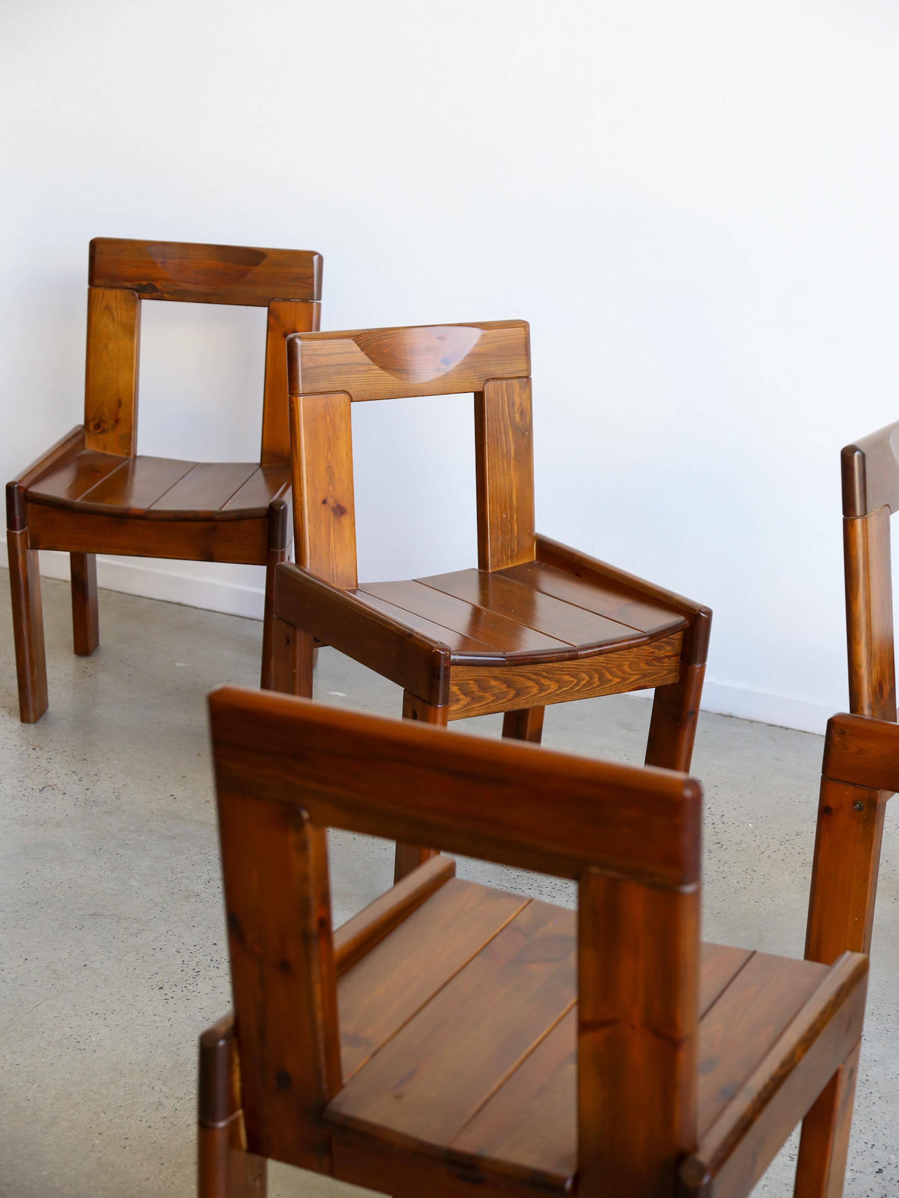 Set of Six Dining Chairs by Silvio Coppola for Fratelli Montina 1970s In Good Condition For Sale In Byron Bay, NSW