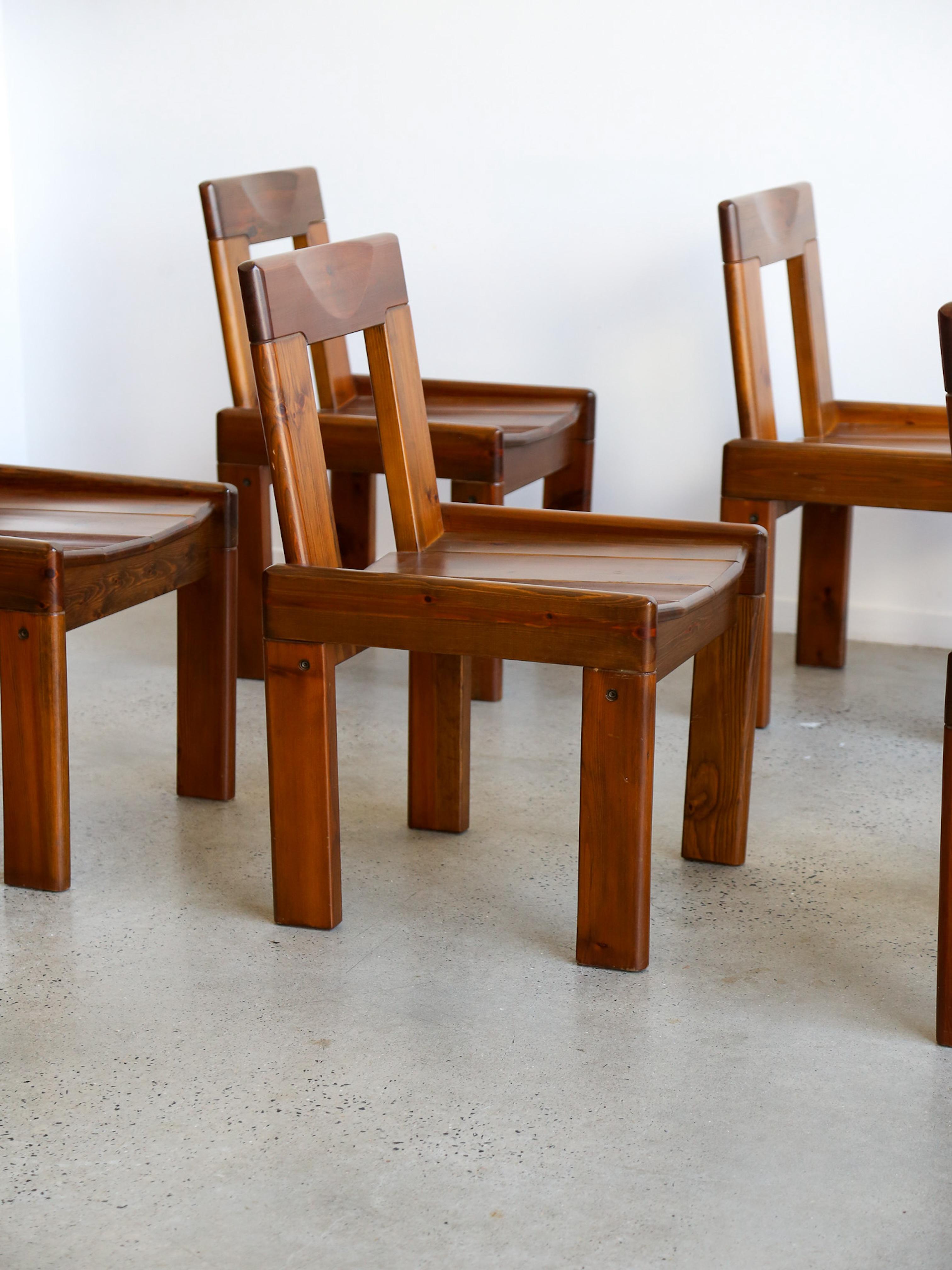 Set of Six Dining Chairs by Silvio Coppola for Fratelli Montina 1970s For Sale 1