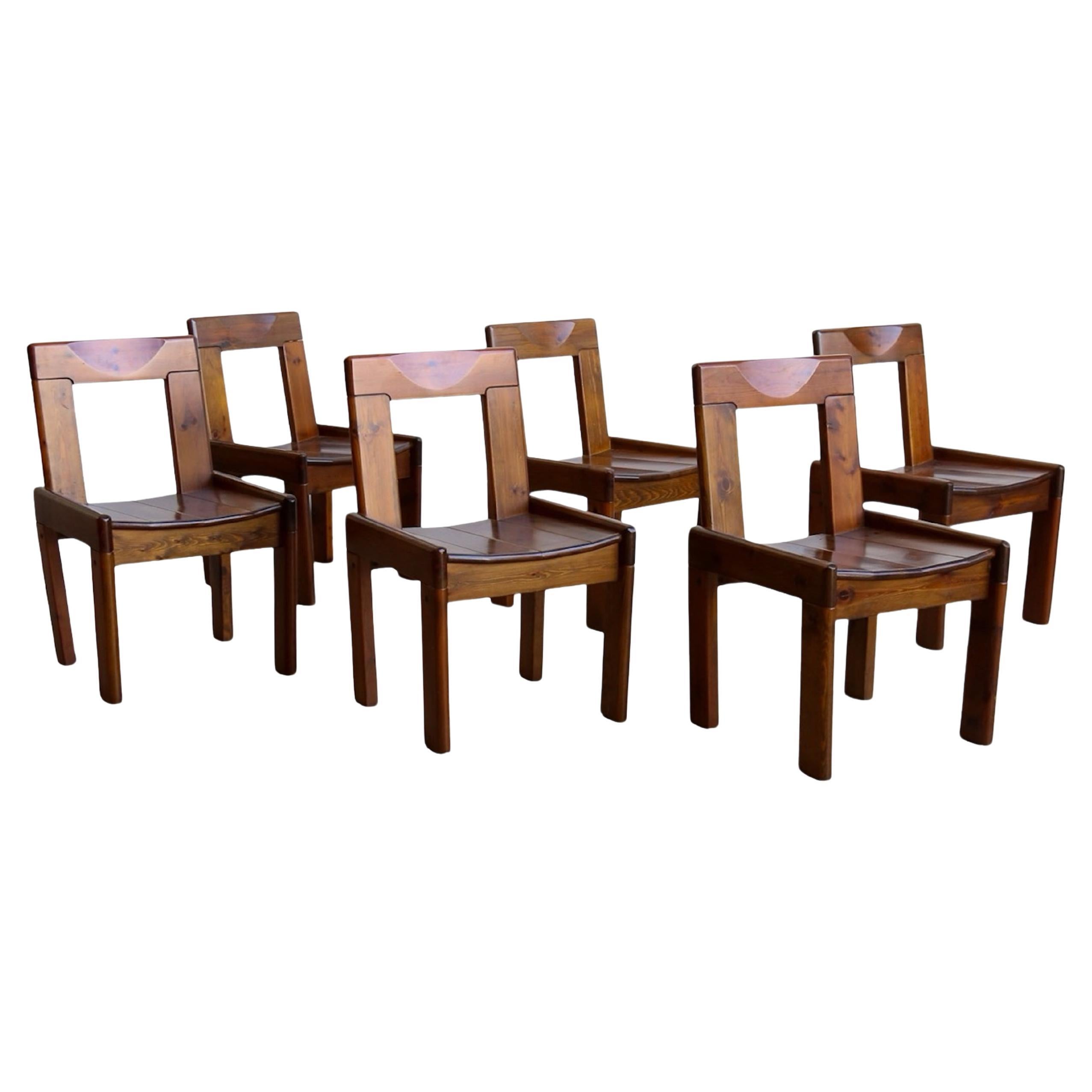 Set of Six Dining Chairs by Silvio Coppola for Fratelli Montina 1970s