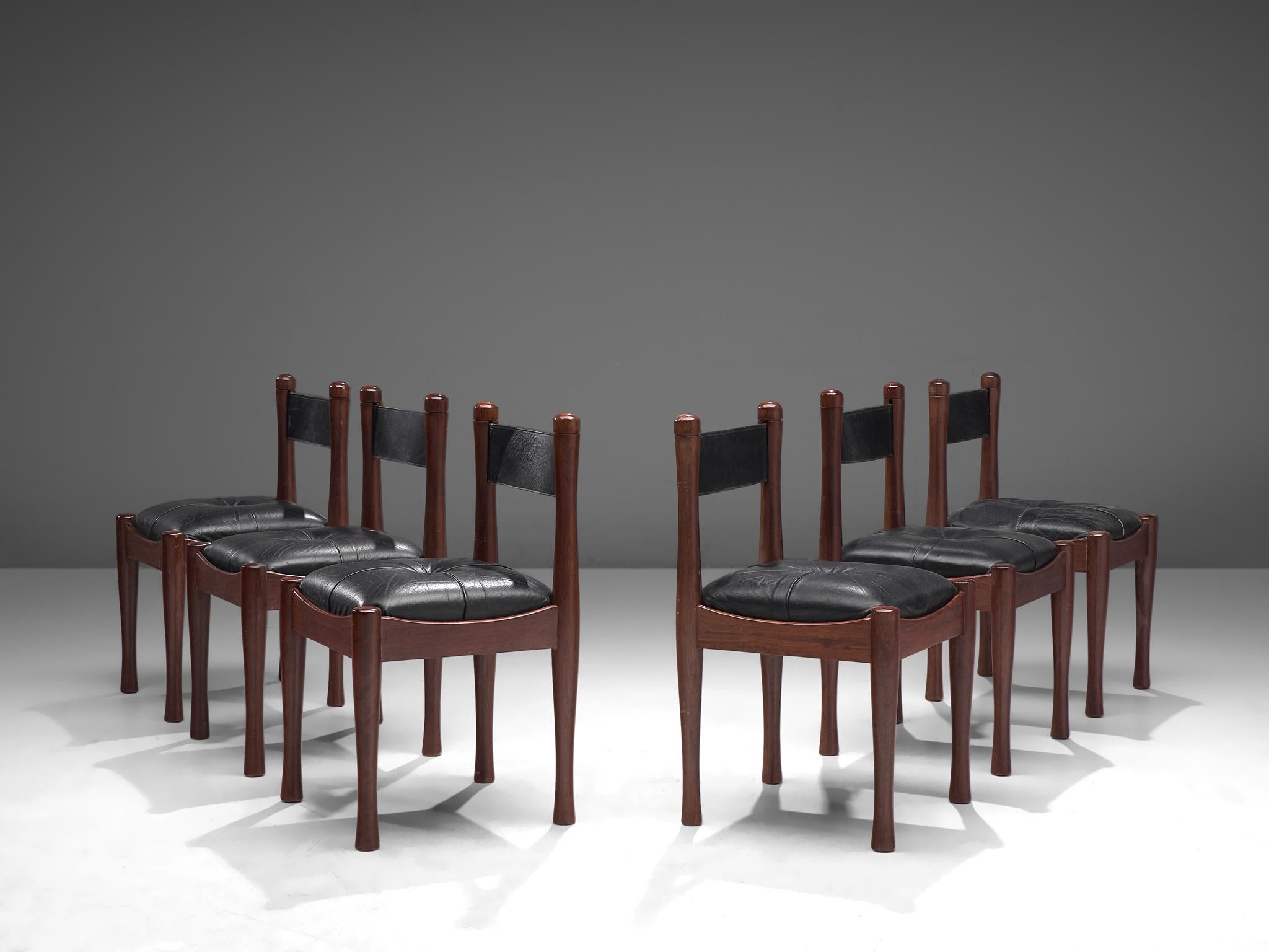Mid-Century Modern Set of Six Dining Chairs by Silvio Coppola