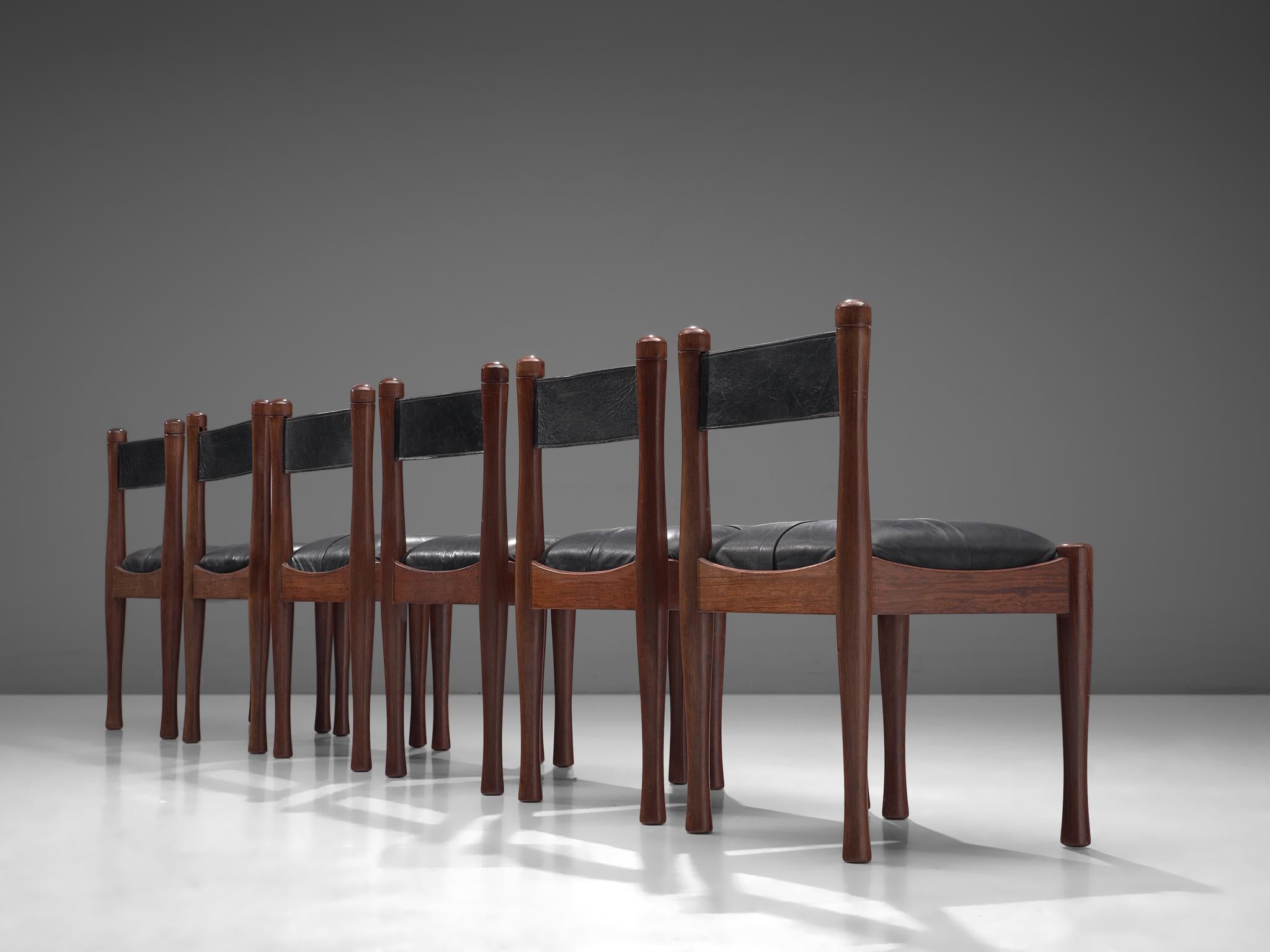 Italian Set of Six Dining Chairs by Silvio Coppola