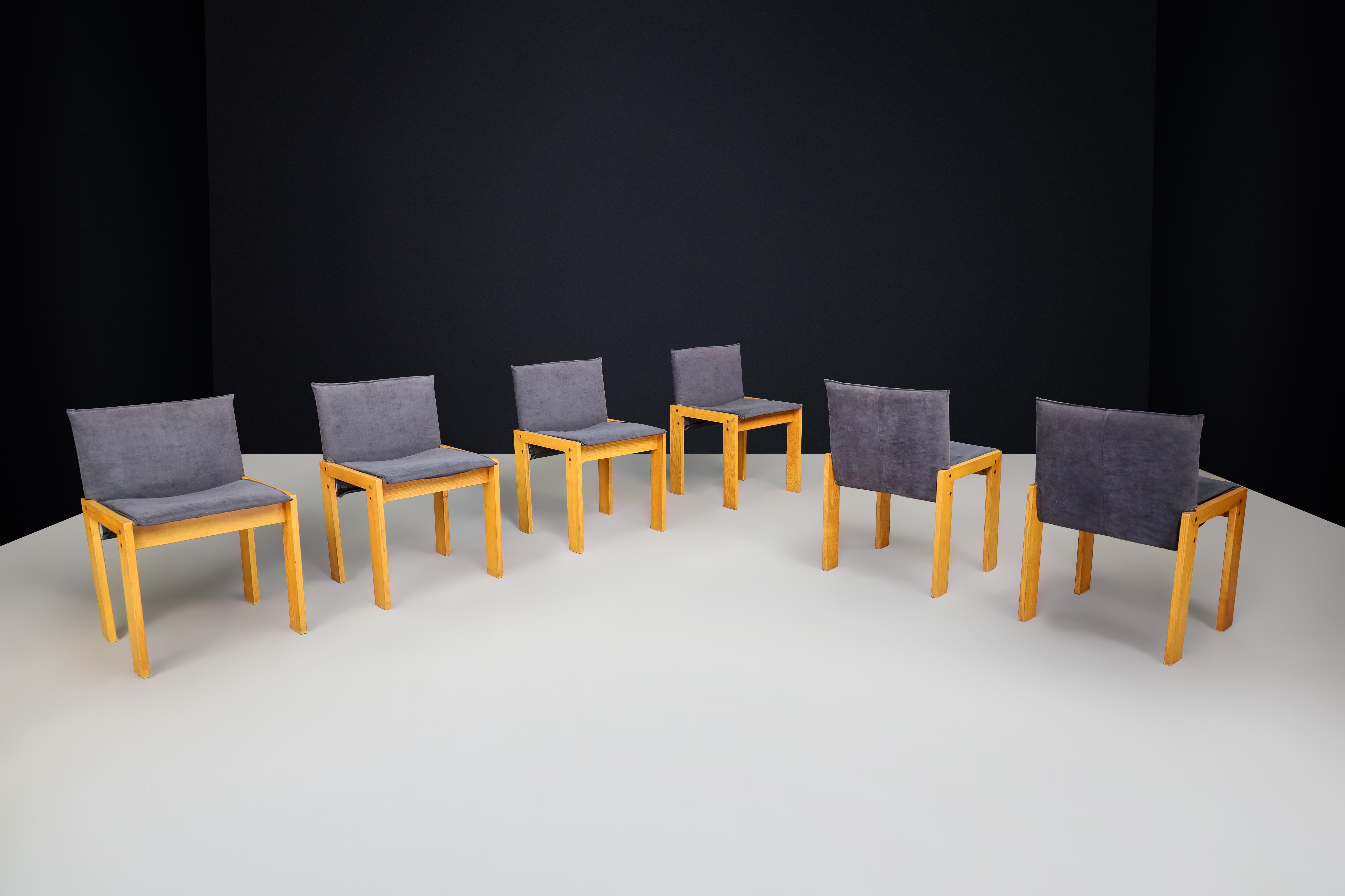 Mid-Century Modern Set of Six Dining Chairs by Tobia Scarpa, Italy, 1970s – Original Upholstery For Sale