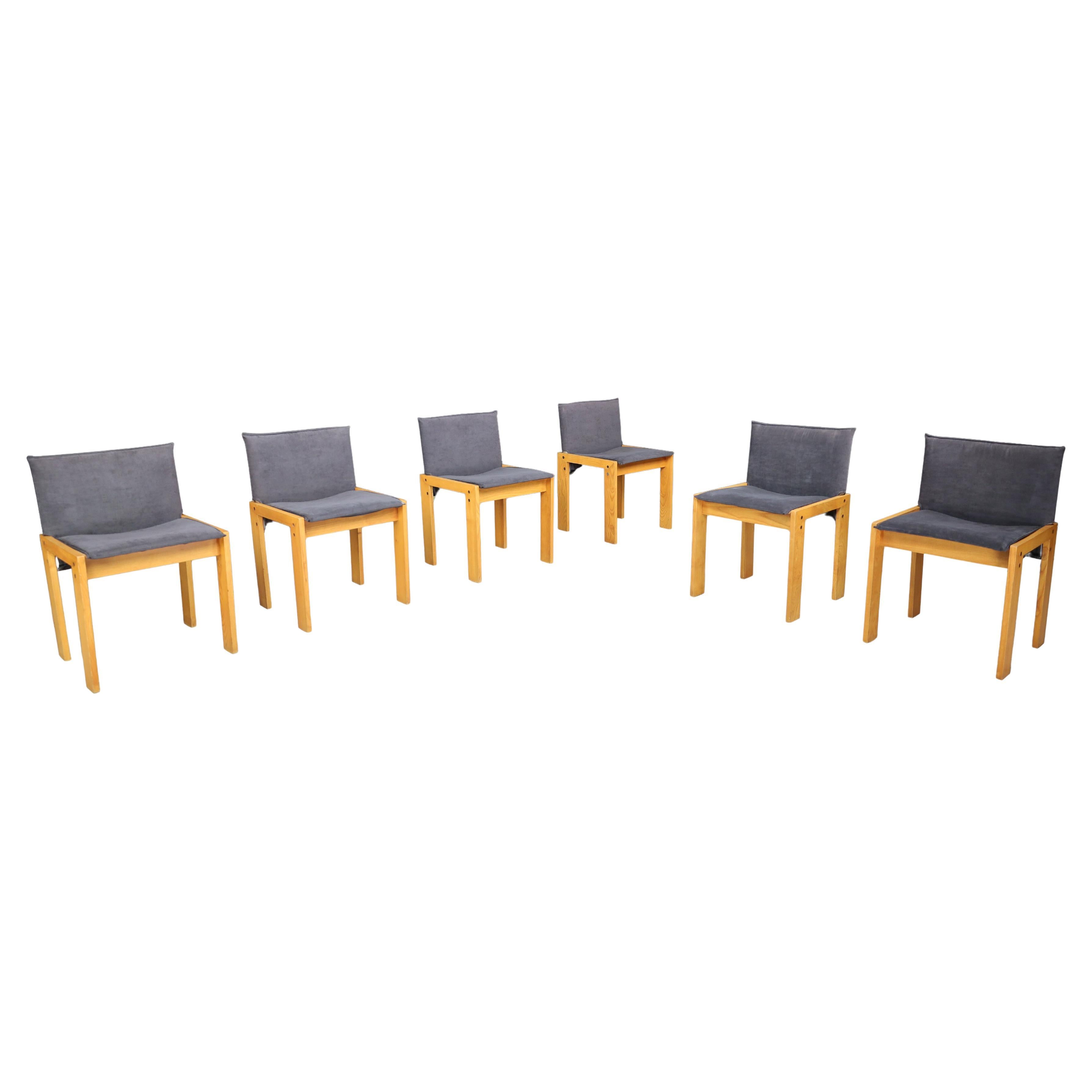 Set of Six Dining Chairs by Tobia Scarpa, Italy, 1970s – Original Upholstery For Sale
