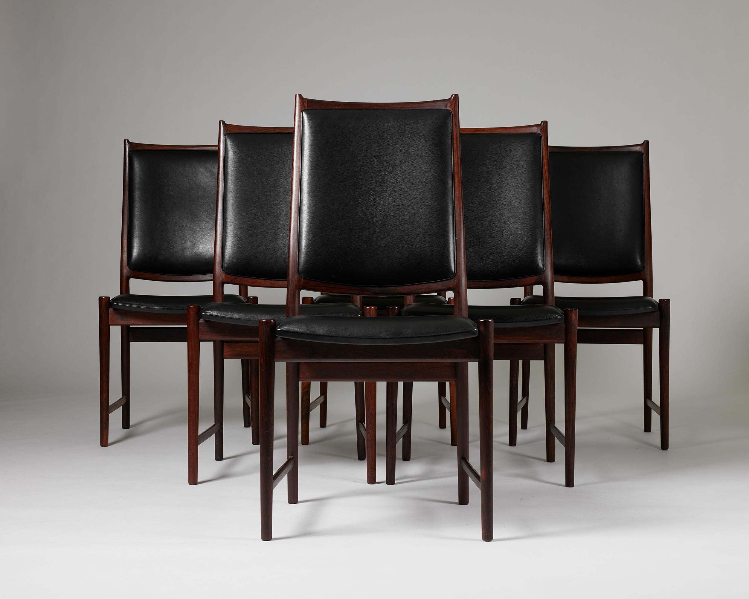 Satz von sechs Esszimmerstühlen 'Darby', entworfen von Torbjörn Afdal für Bruksbo, Norwegen (Moderne der Mitte des Jahrhunderts) im Angebot