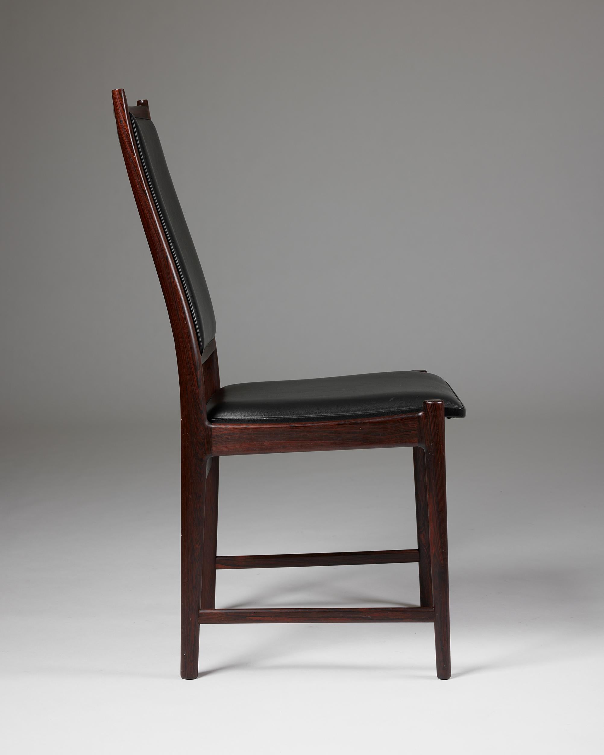 Satz von sechs Esszimmerstühlen 'Darby', entworfen von Torbjörn Afdal für Bruksbo, Norwegen (Mitte des 20. Jahrhunderts) im Angebot