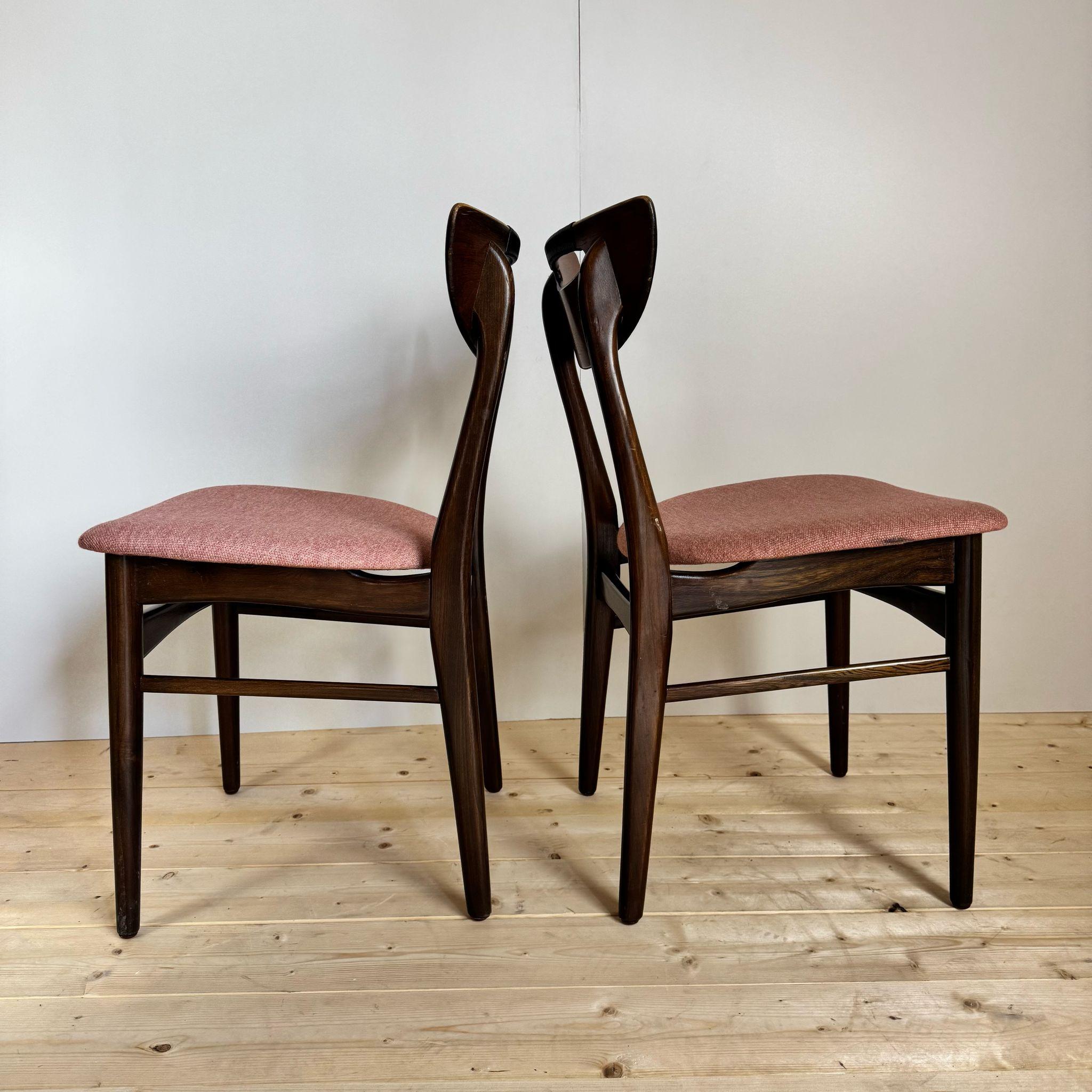 Placage Ensemble de six chaises de salle à manger, Danemark 1960 en vente